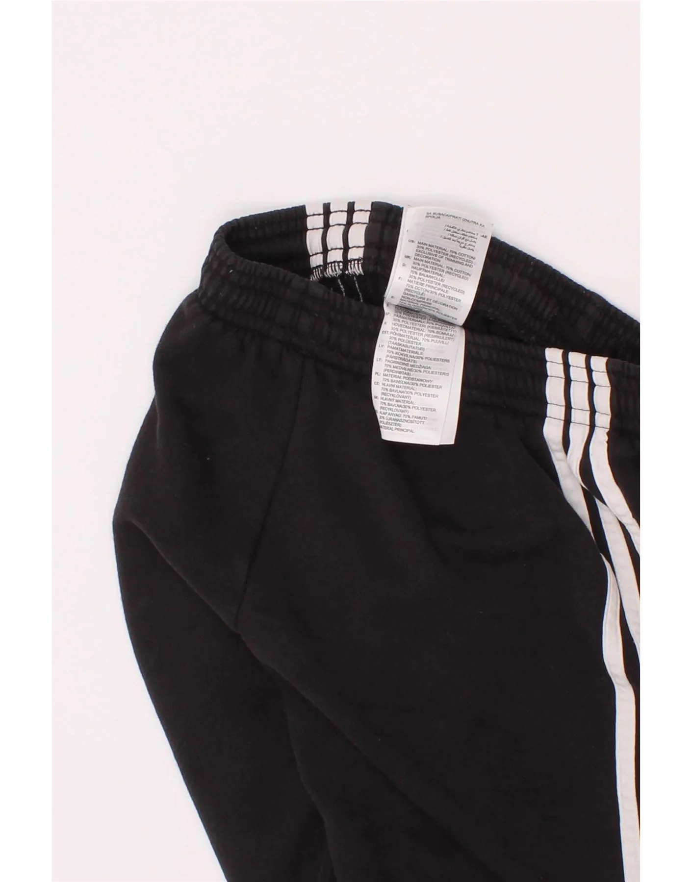 Adidas Boys Tracksuit Trousers Joggers 3-4 Years Black Cotton - Image 3