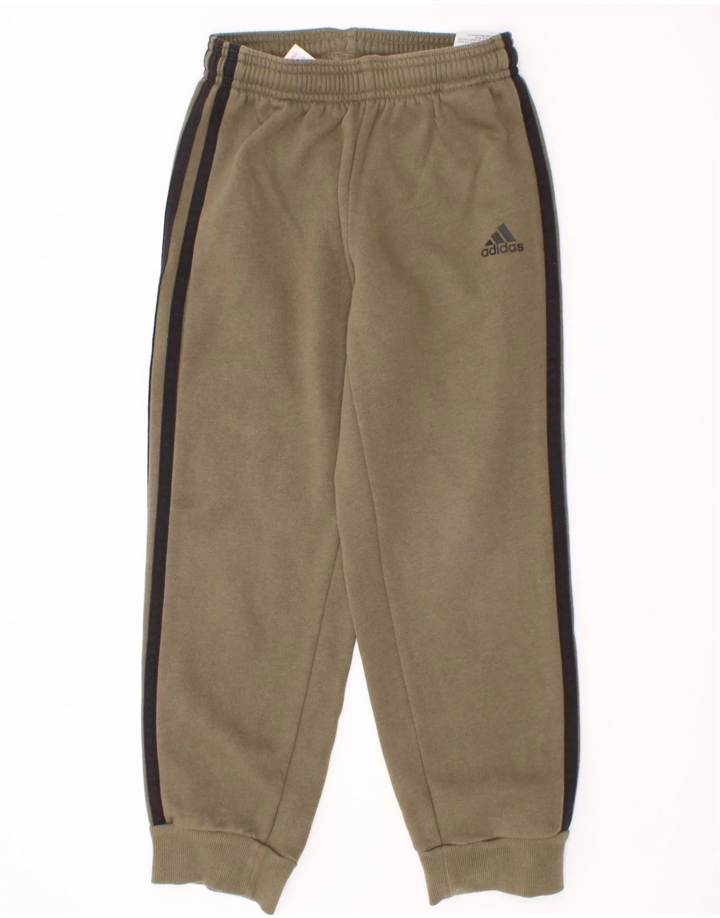 Adidas Boys Tracksuit Trousers Joggers 6-7 Years Khaki Cotton