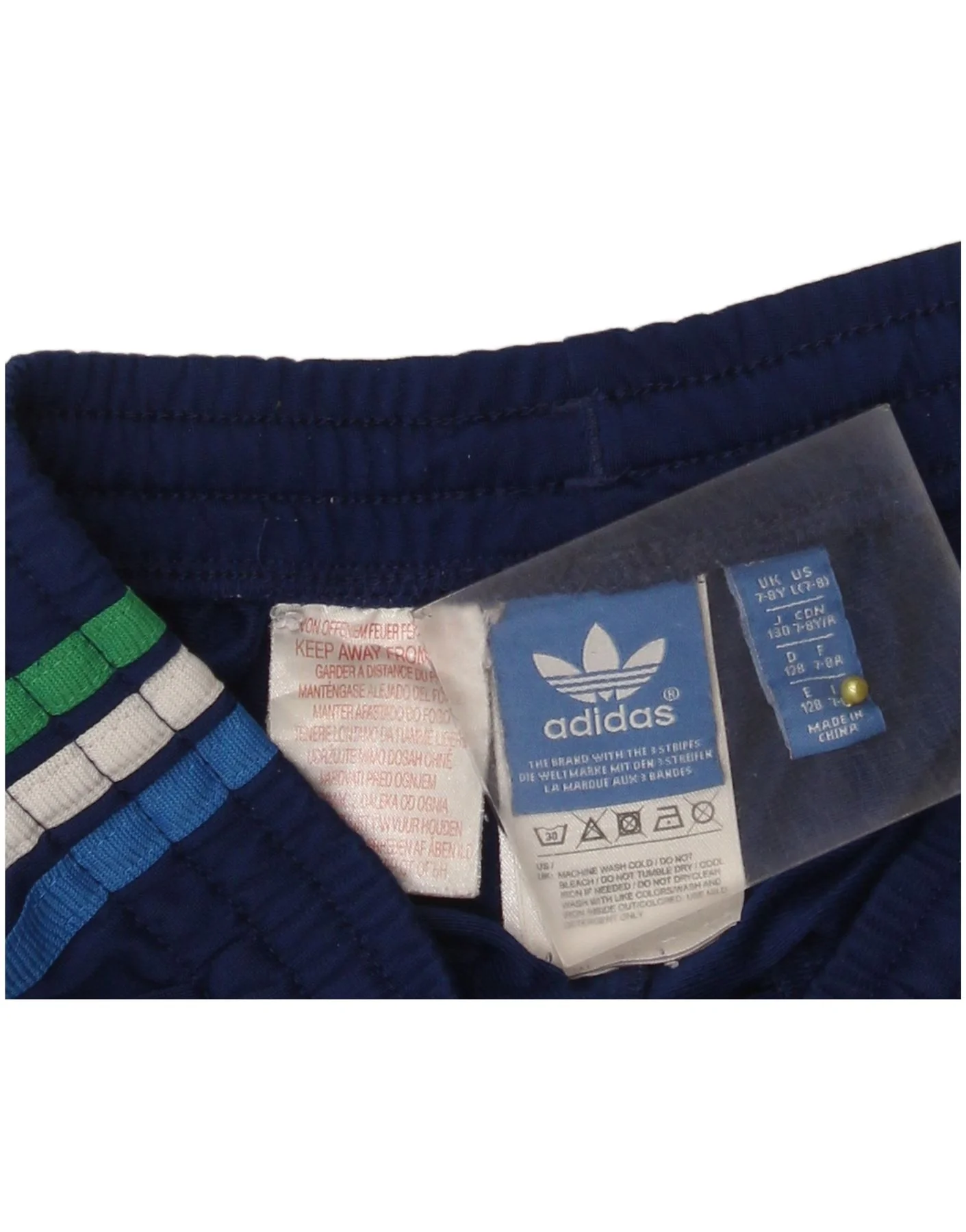 Adidas Boys Tracksuit Trousers Joggers 7-8 Years Blue Polyester - Image 5