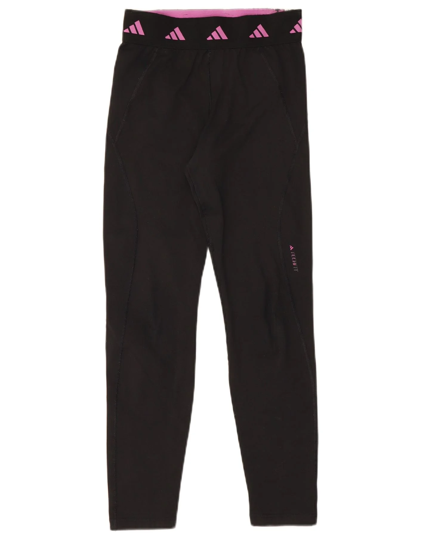 Adidas Girls Aeroready Graphic Leggings 13-14 Years Black Polyester