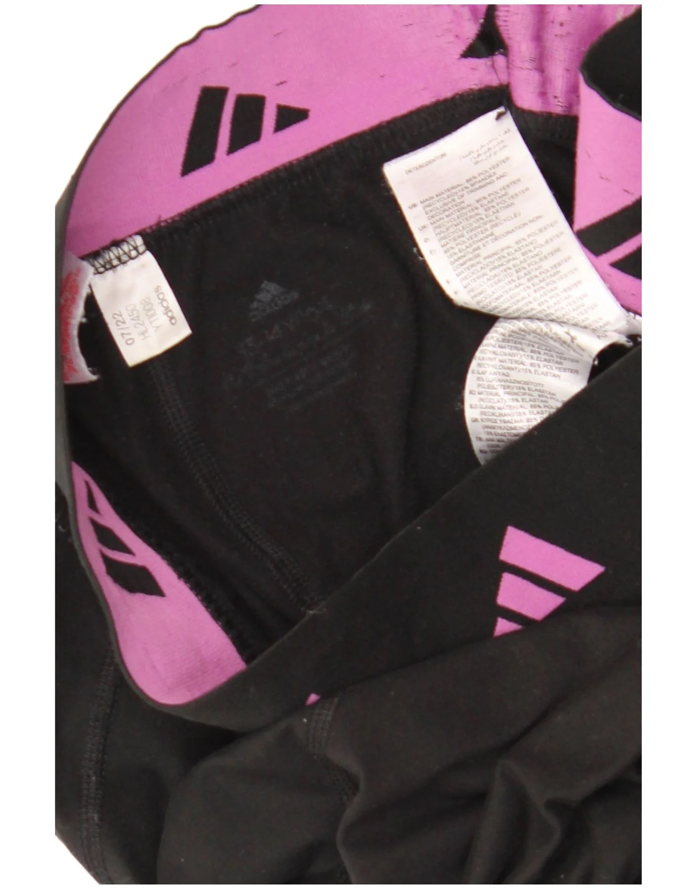 Adidas Girls Aeroready Graphic Leggings 13-14 Years Black Polyester - Image 5