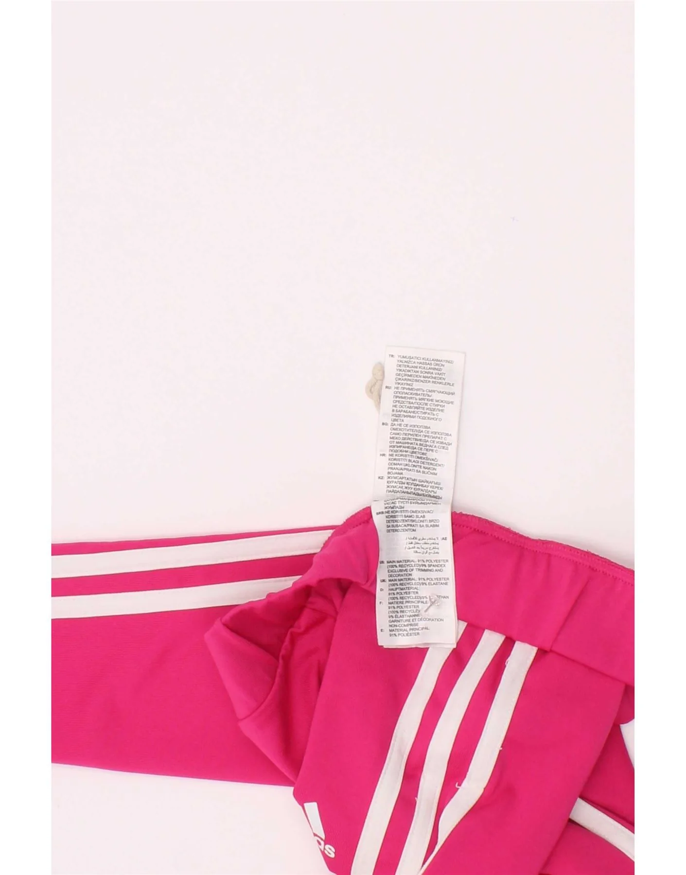 Adidas Girls Aeroready Leggings 7-8 Years Pink Polyester - Image 3