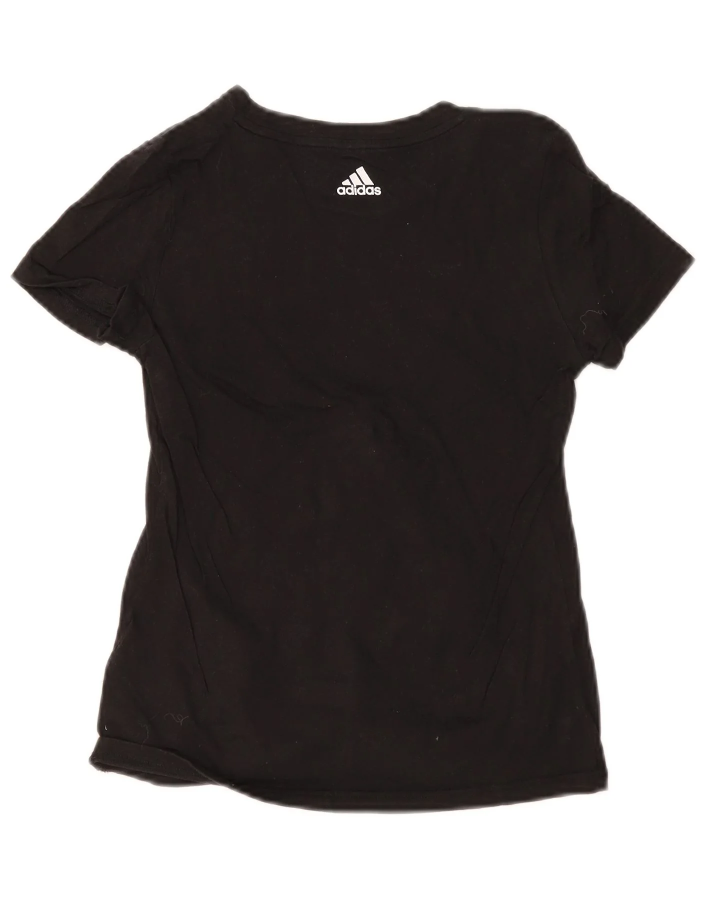 Adidas Girls Graphic T-Shirt Top 11-12 Years Black Cotton - Image 2