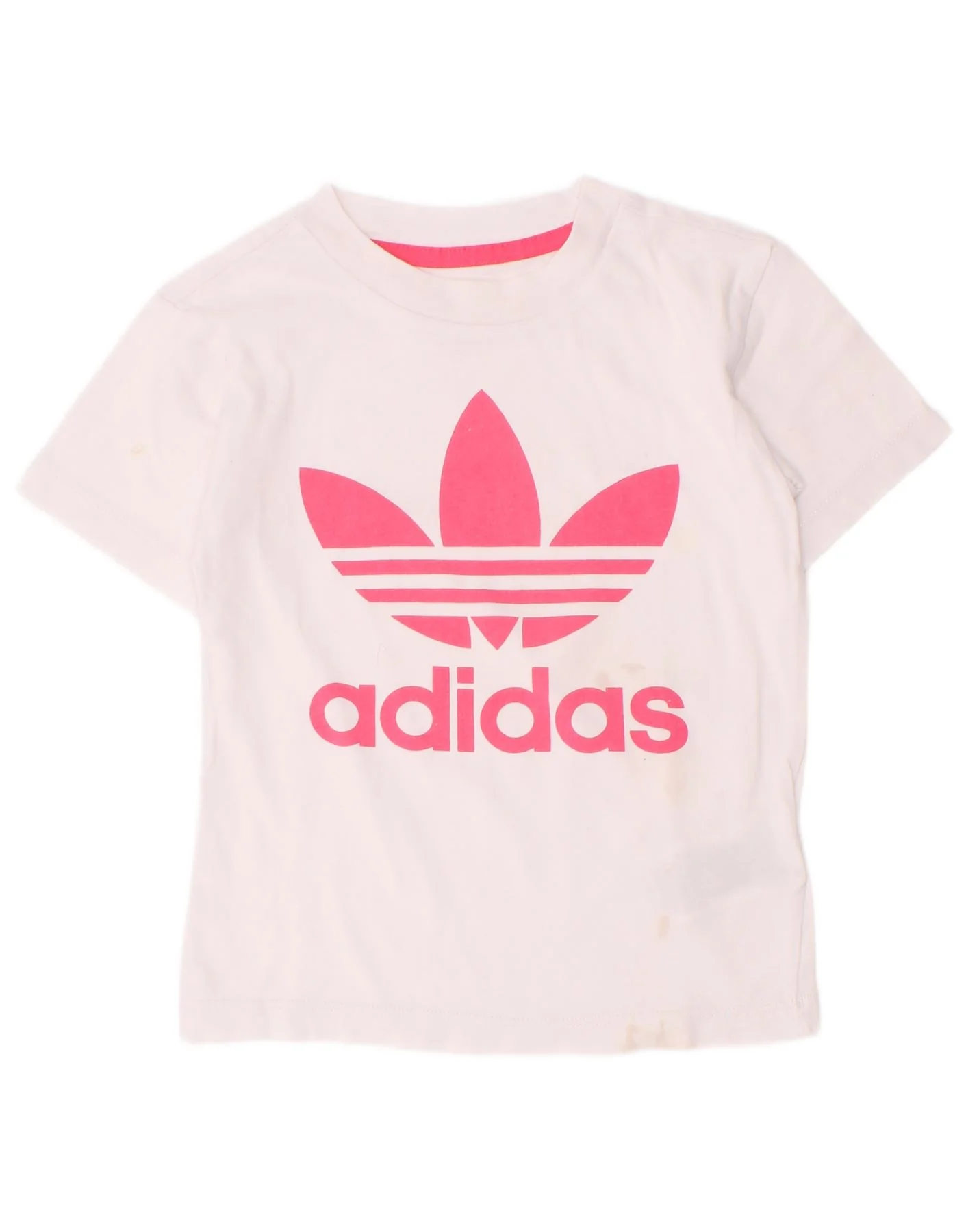 Adidas Girls Graphic T-Shirt Top 2-3 Years White Cotton