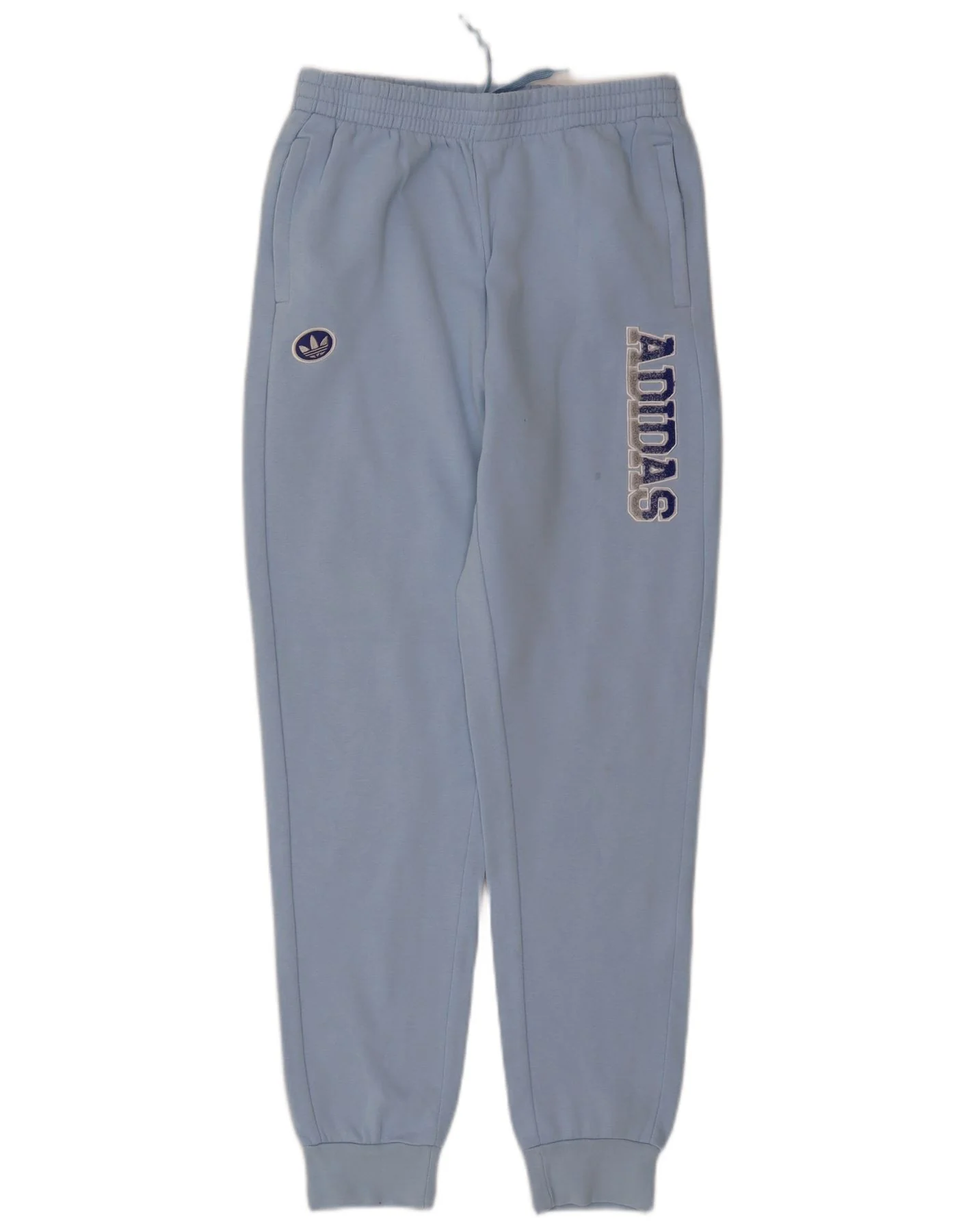 Adidas Girls Graphic Tracksuit Trousers Joggers 15-16 Years Blue Cotton