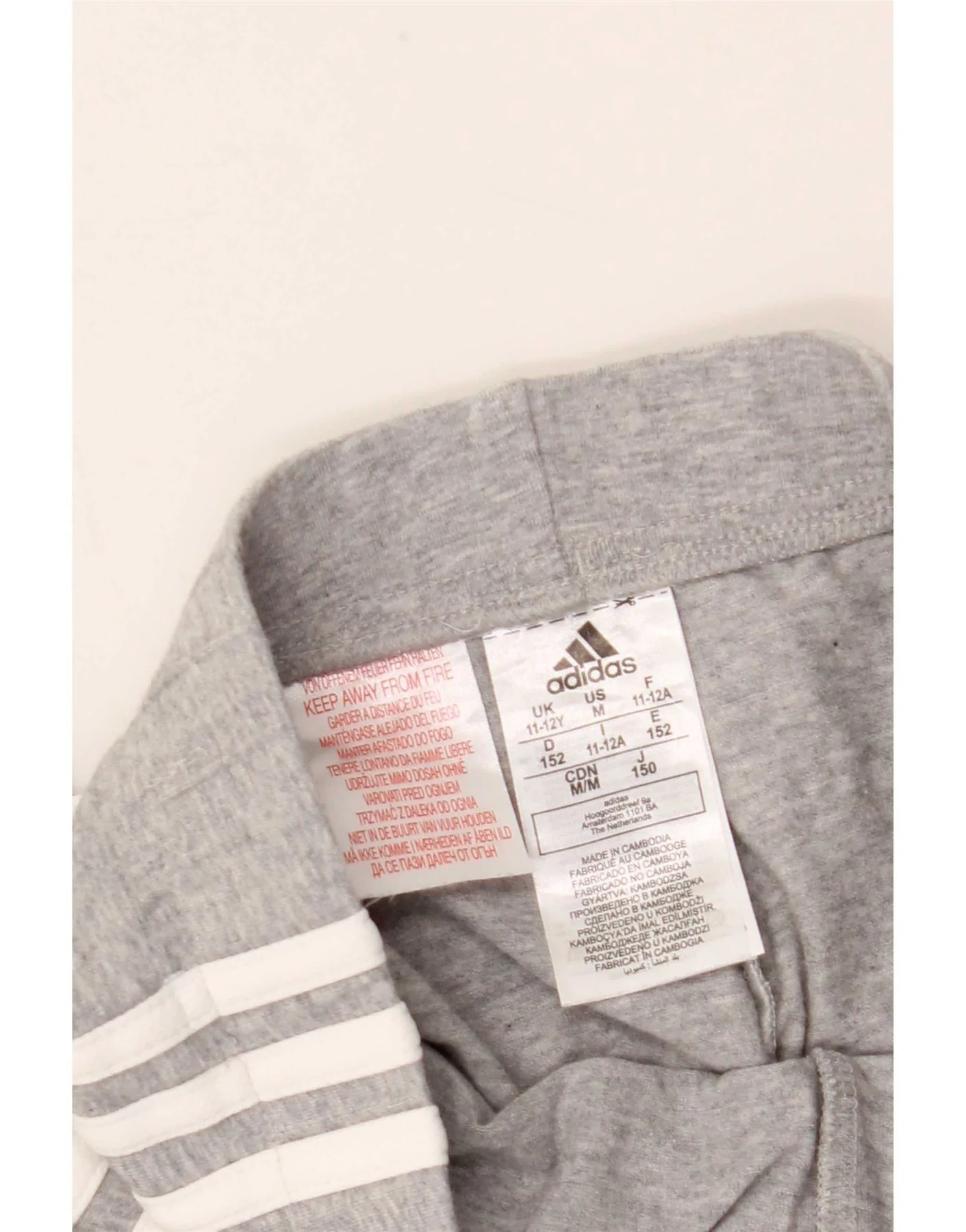 Adidas Girls Leggings 11-12 Years Grey Cotton - Image 4