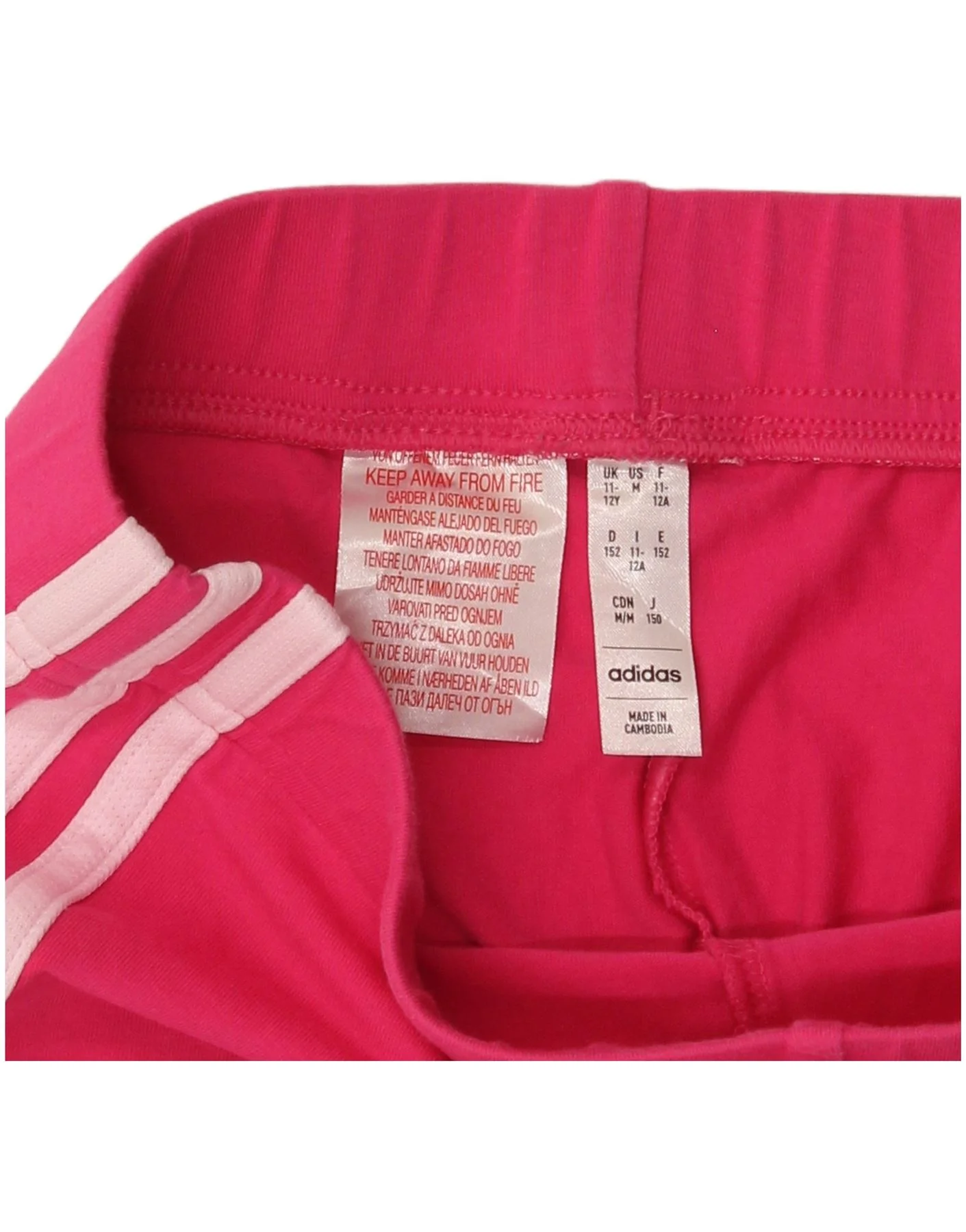 Adidas Girls Leggings 11-12 Years Pink - Image 3