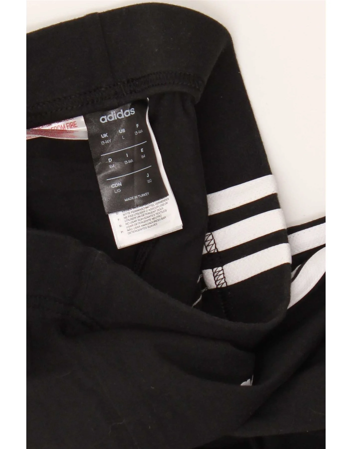 Adidas Girls Leggings 13-14 Years Black Cotton - Image 4