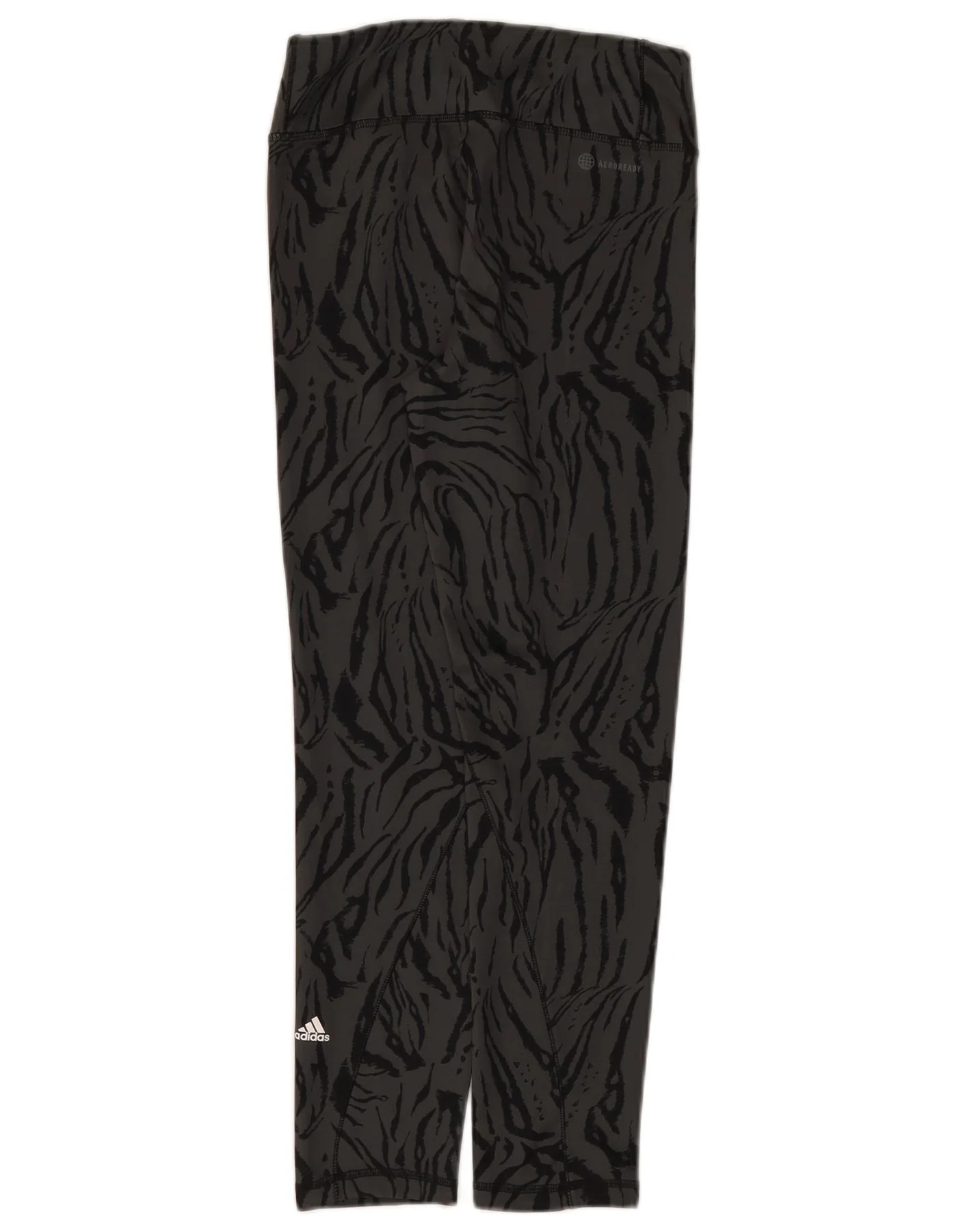 Adidas Girls Leggings 13-14 Years Grey Animal Print Polyester - Image 2