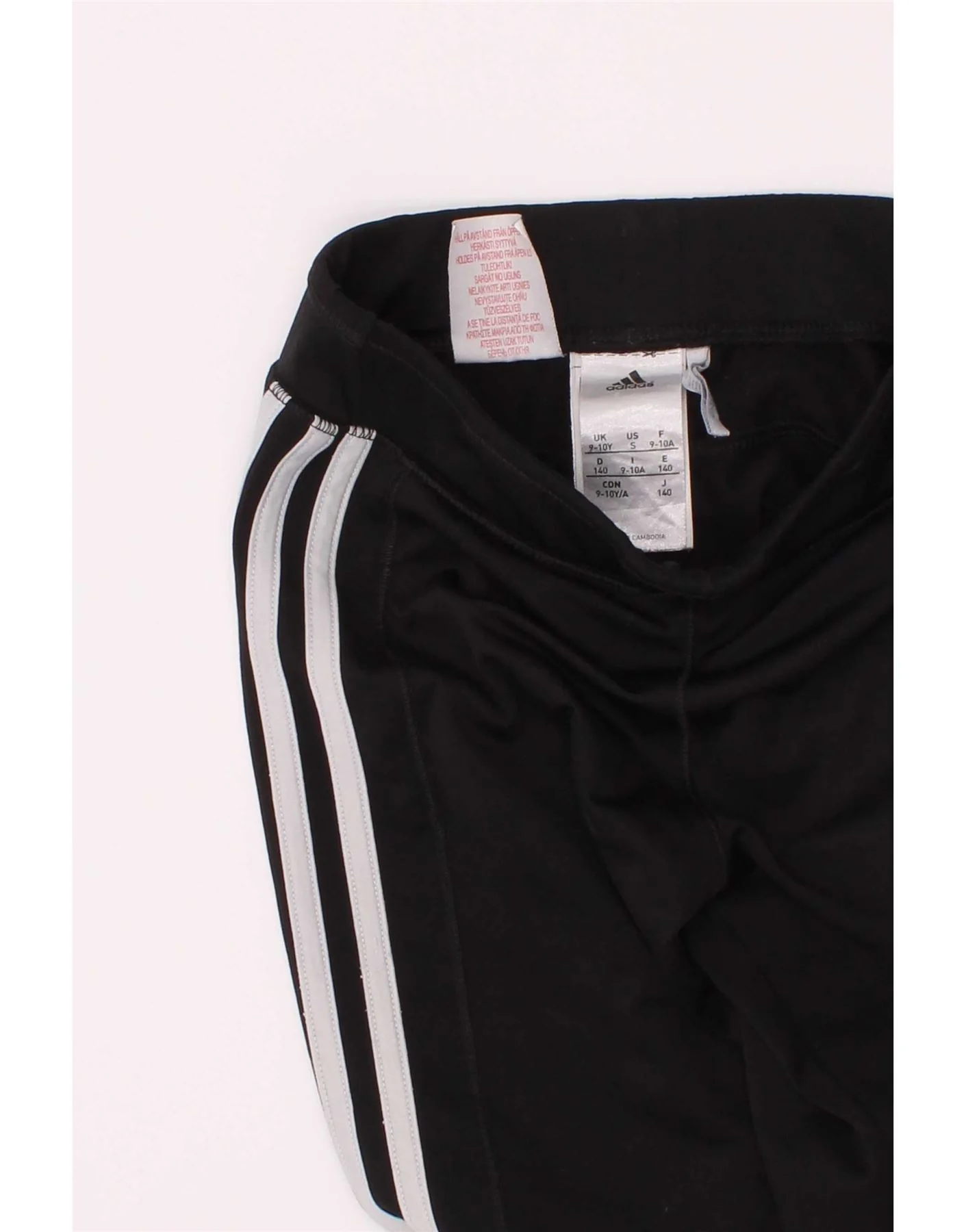 ADIDAS Girls Leggings 9-10 Years Black Polyester - Image 6