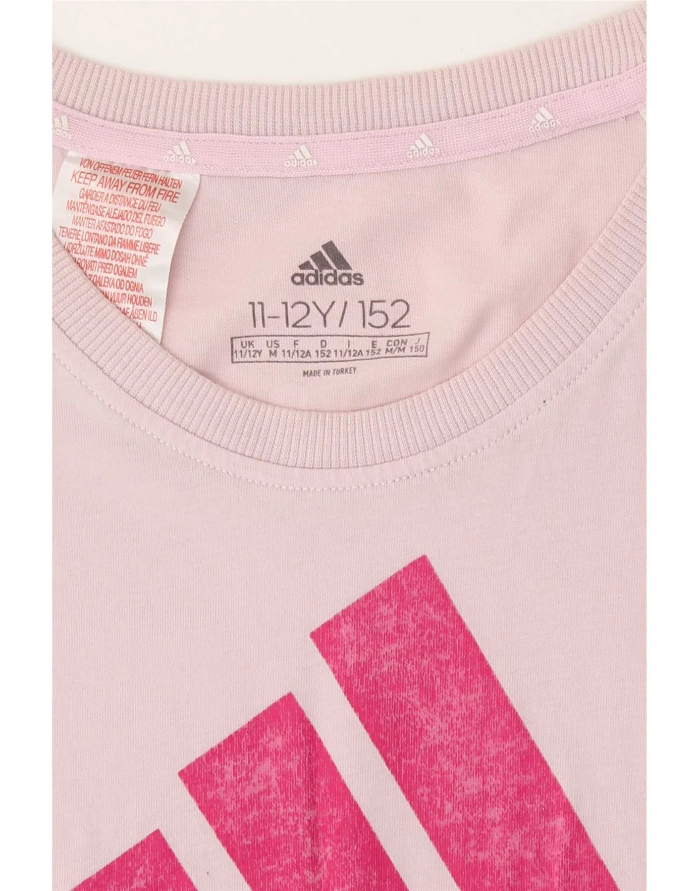 Adidas Girls Regular Graphic T-Shirt Top 11-12 Years Pink - Image 4