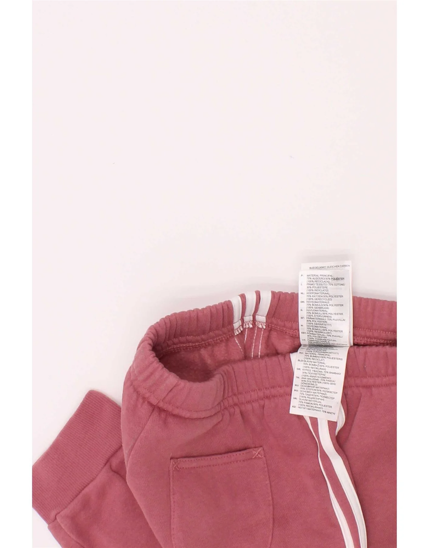 Adidas Girls Tracksuit Trousers Joggers 3-4 Years Pink Cotton - Image 3