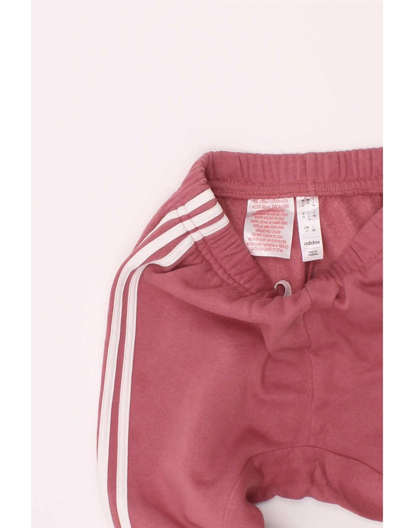 Adidas Girls Tracksuit Trousers Joggers 3-4 Years Pink Cotton - Image 4