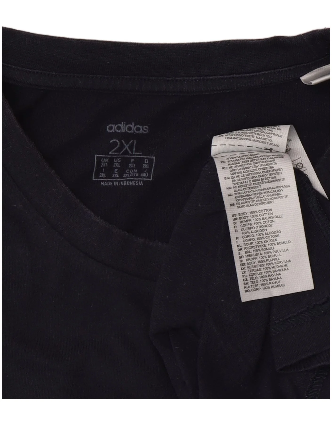 Adidas Mens 3D Arc T-Shirt Top 2XL Navy Blue Cotton Sports - Image 3