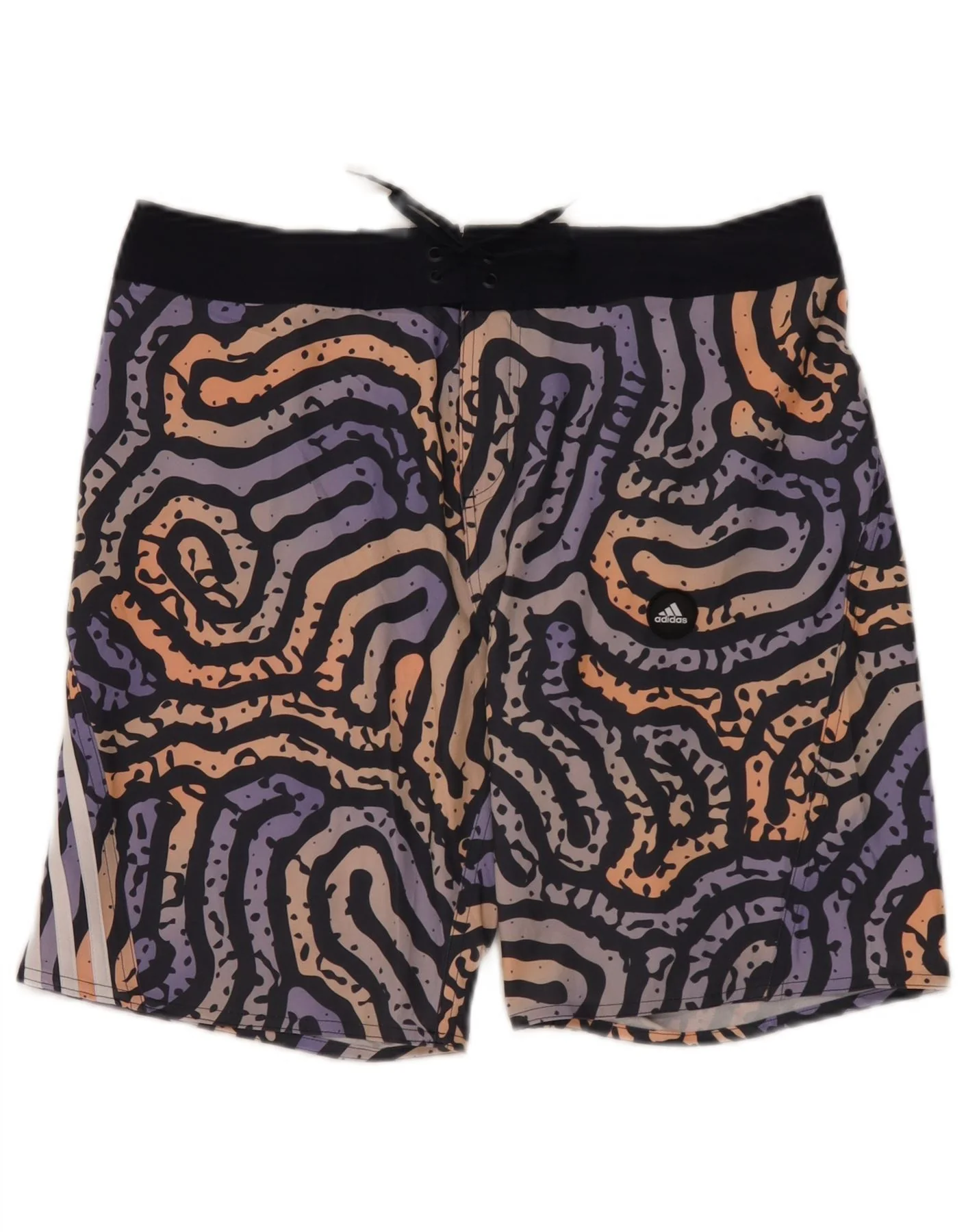 Adidas Mens Abstract Pattern Swimming Shorts Large Multicoloured Polyester
