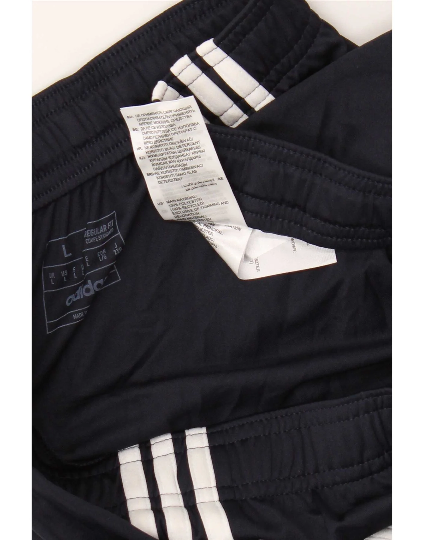 Adidas Mens Aeroready Regular Fit Sport Shorts Large Navy Blue Polyester - Image 3