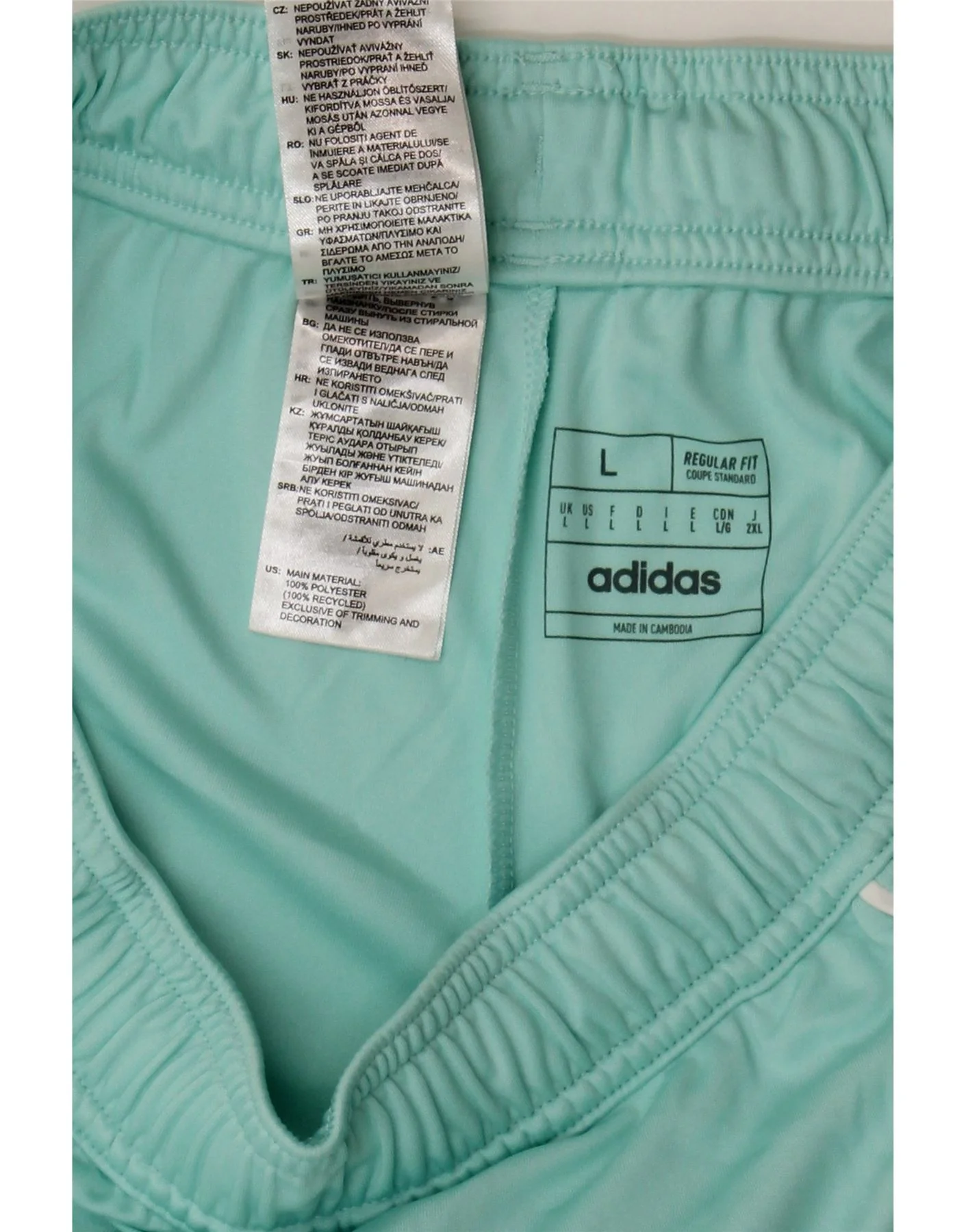 Adidas Mens Aeroready Regular Fit Sport Shorts Large Turquoise Polyester - Image 3