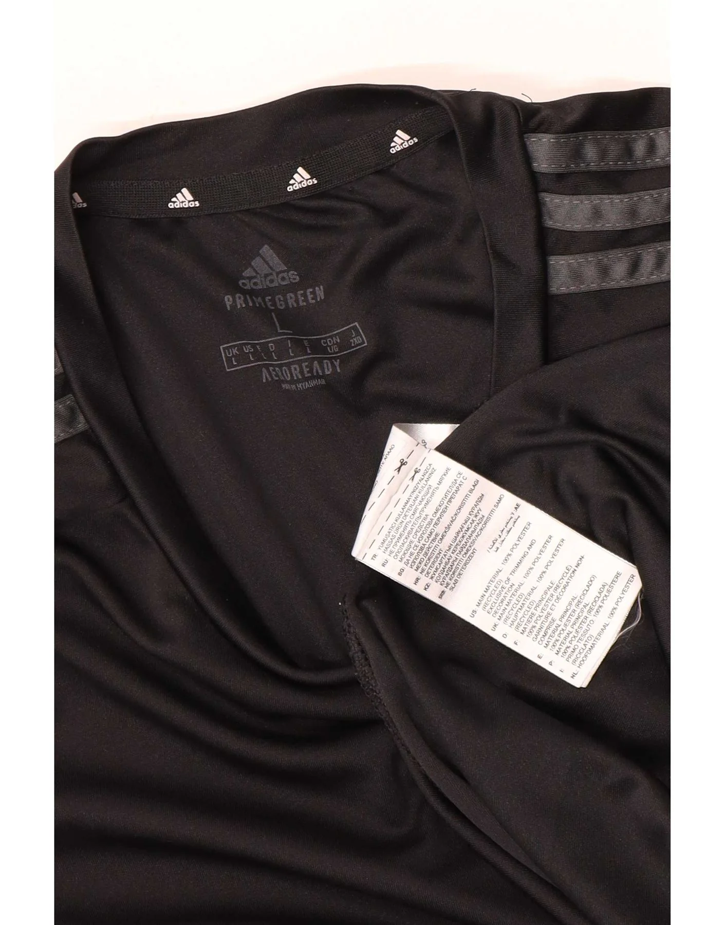 Adidas Mens Aeroready T-Shirt Top Large Black Polyester - Image 3