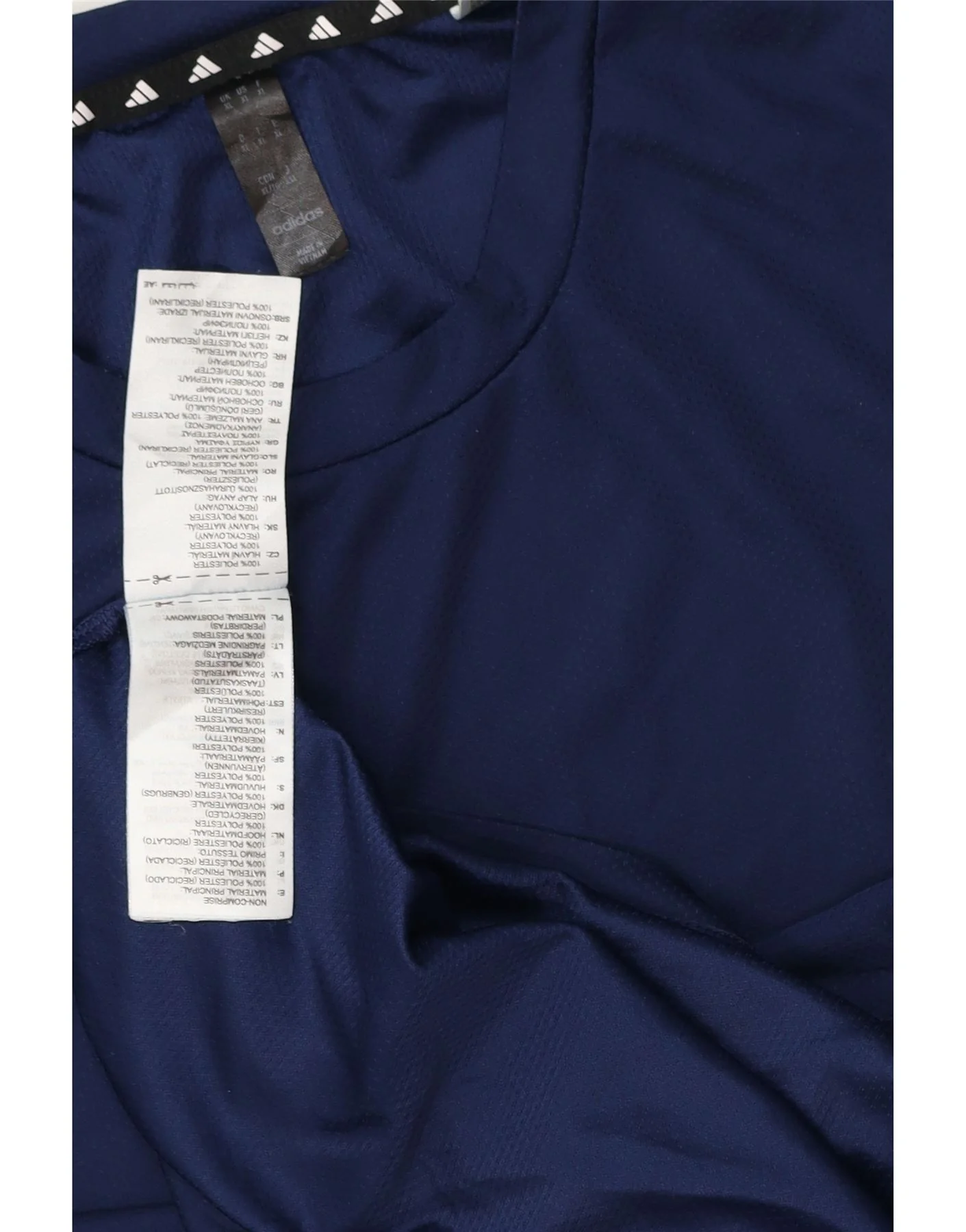 Adidas Mens Aeroready T-Shirt Top XL Navy Blue Polyester - Image 4
