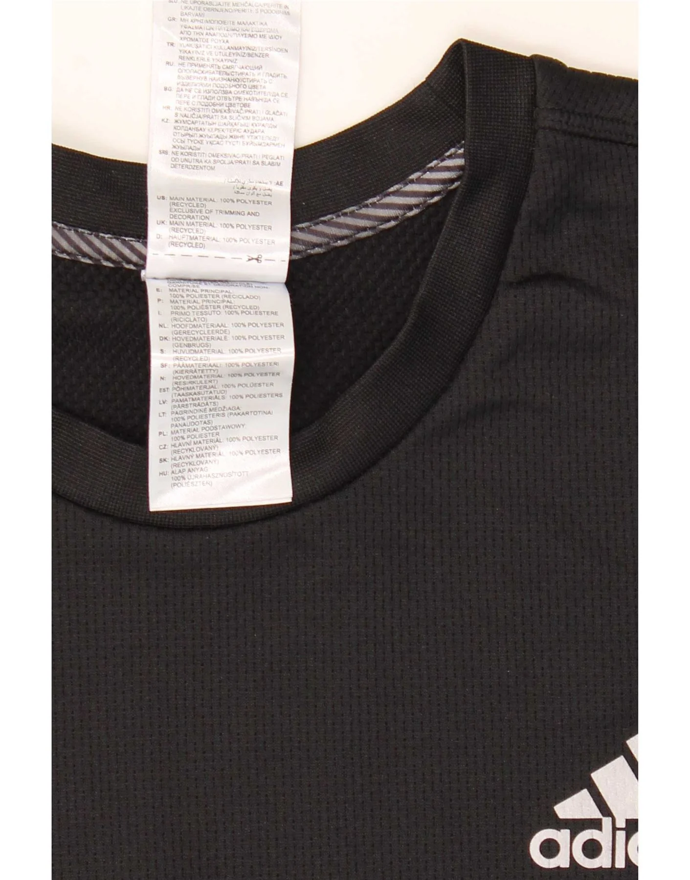 Adidas Mens Aeroready Top Long Sleeve Large Black Colourblock Polyester - Image 3