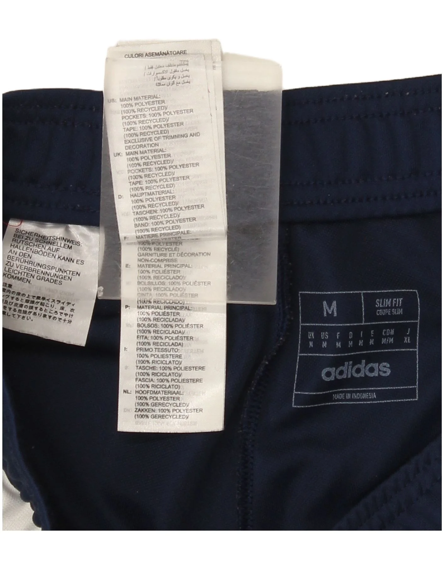 Adidas Mens Aeroready Tracksuit Trousers Medium Navy Blue Colourblock - Image 4