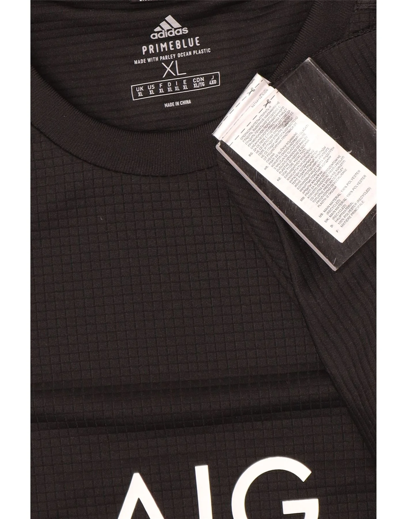 Adidas Mens All Blacks Graphic T-Shirt Top XL Black Polyester - Image 3