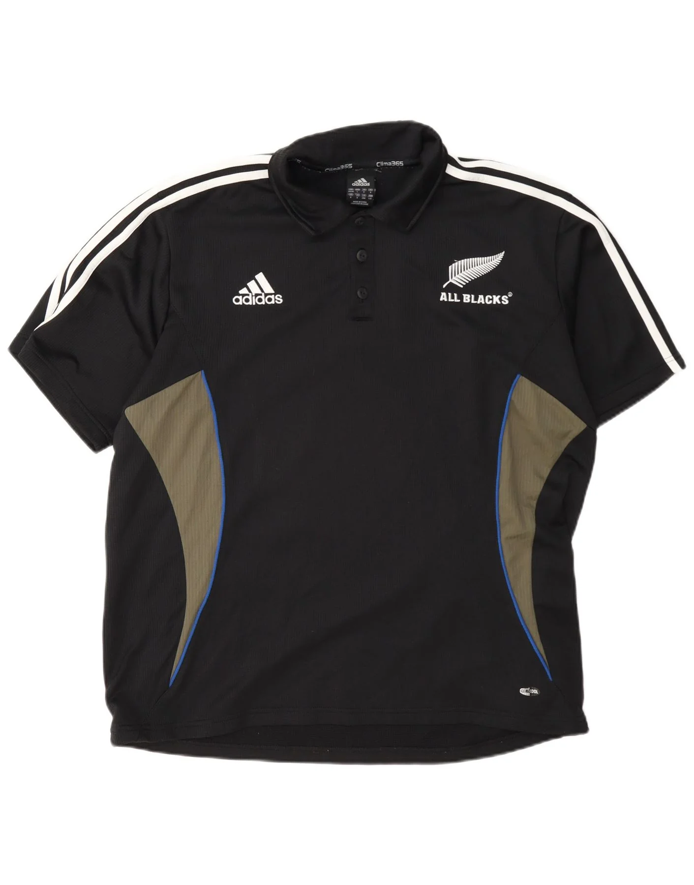 Adidas Mens Clima 365 Polo Shirt UK 44/46 Large Black Colourblock Polyester