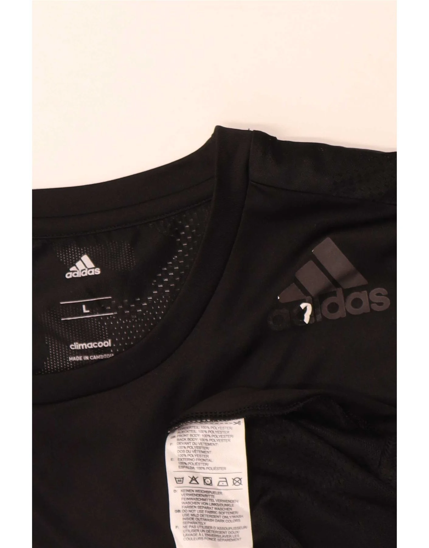 Adidas Mens Climacool T-Shirt Top Large Black Polyester - Image 4