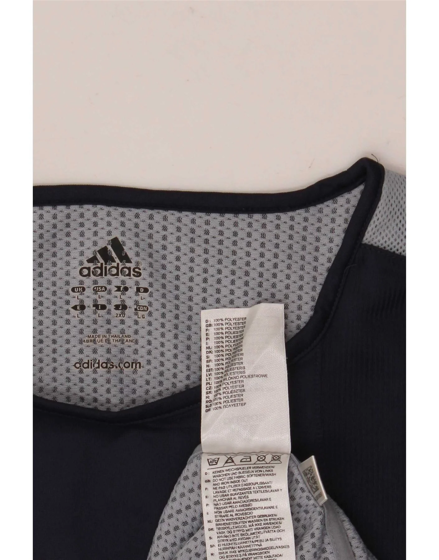 Adidas Mens Climacool Vest Top Large Navy Blue Colourblock Polyester - Image 3