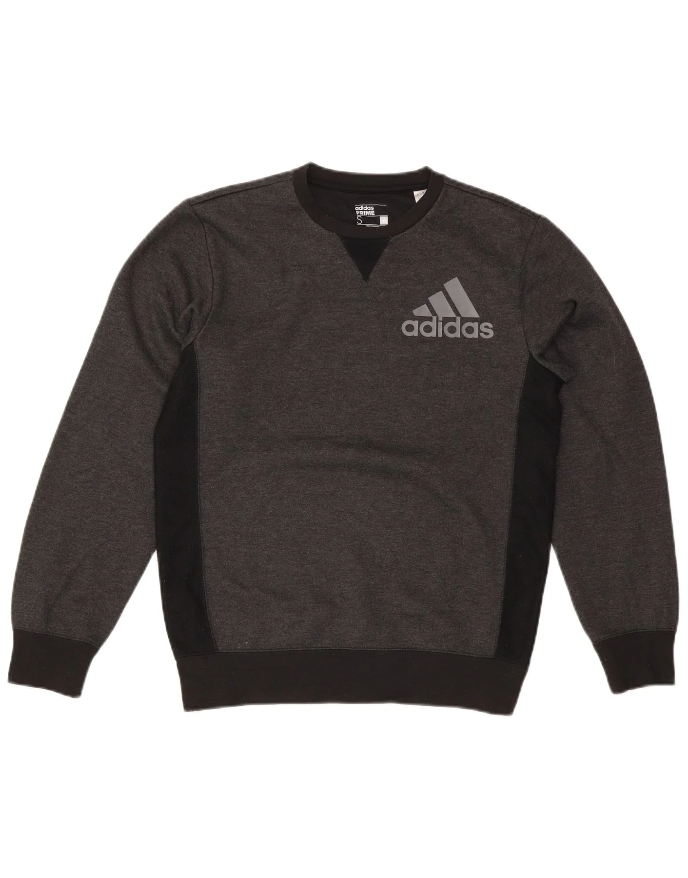 Adidas Mens Climalite Graphic Sweatshirt Jumper Small Grey Colourblock