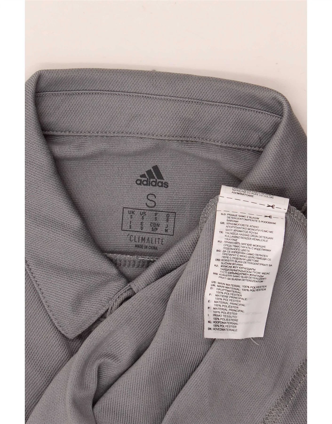 Adidas Mens Climalite Polo Shirt Small Grey Colourblock Polyester - Image 4
