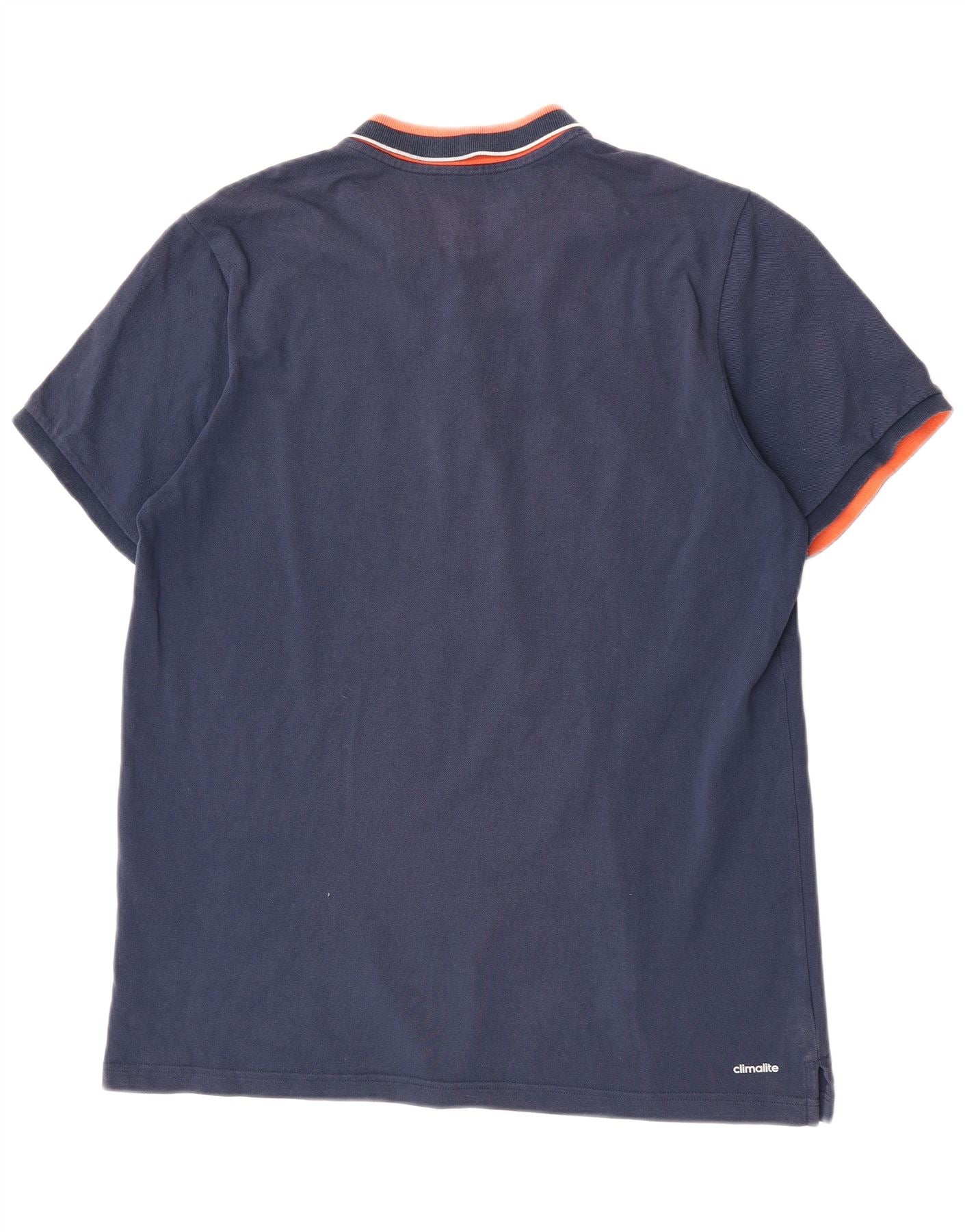 Adidas Mens Climalite Polo Shirt XL Navy Blue Colourblock Cotton - Image 2