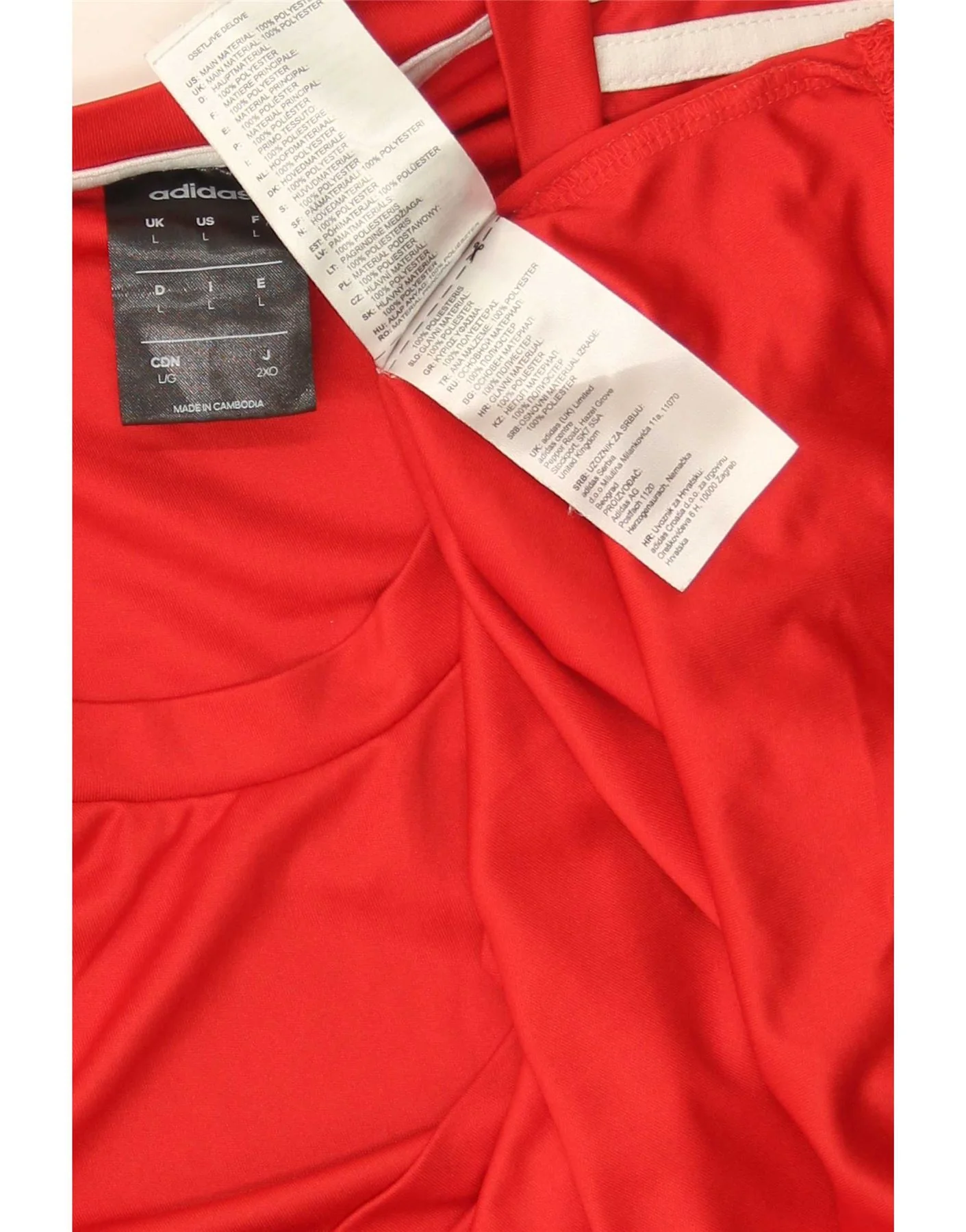 Adidas Mens Climalite T-Shirt Top Large Red Polyester - Image 3