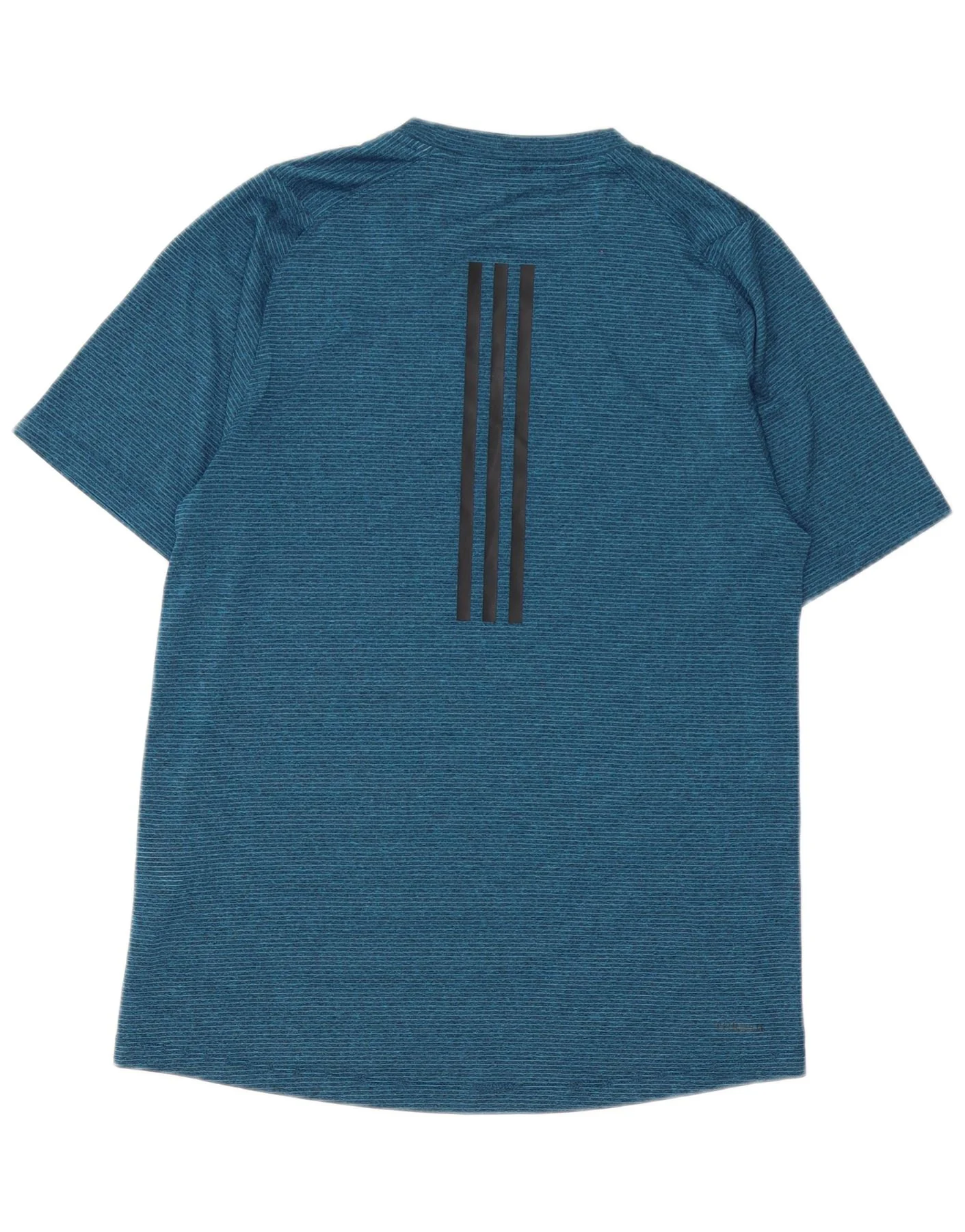 Adidas Mens Climalite T-Shirt Top Small Navy Blue Striped Polyester - Image 2