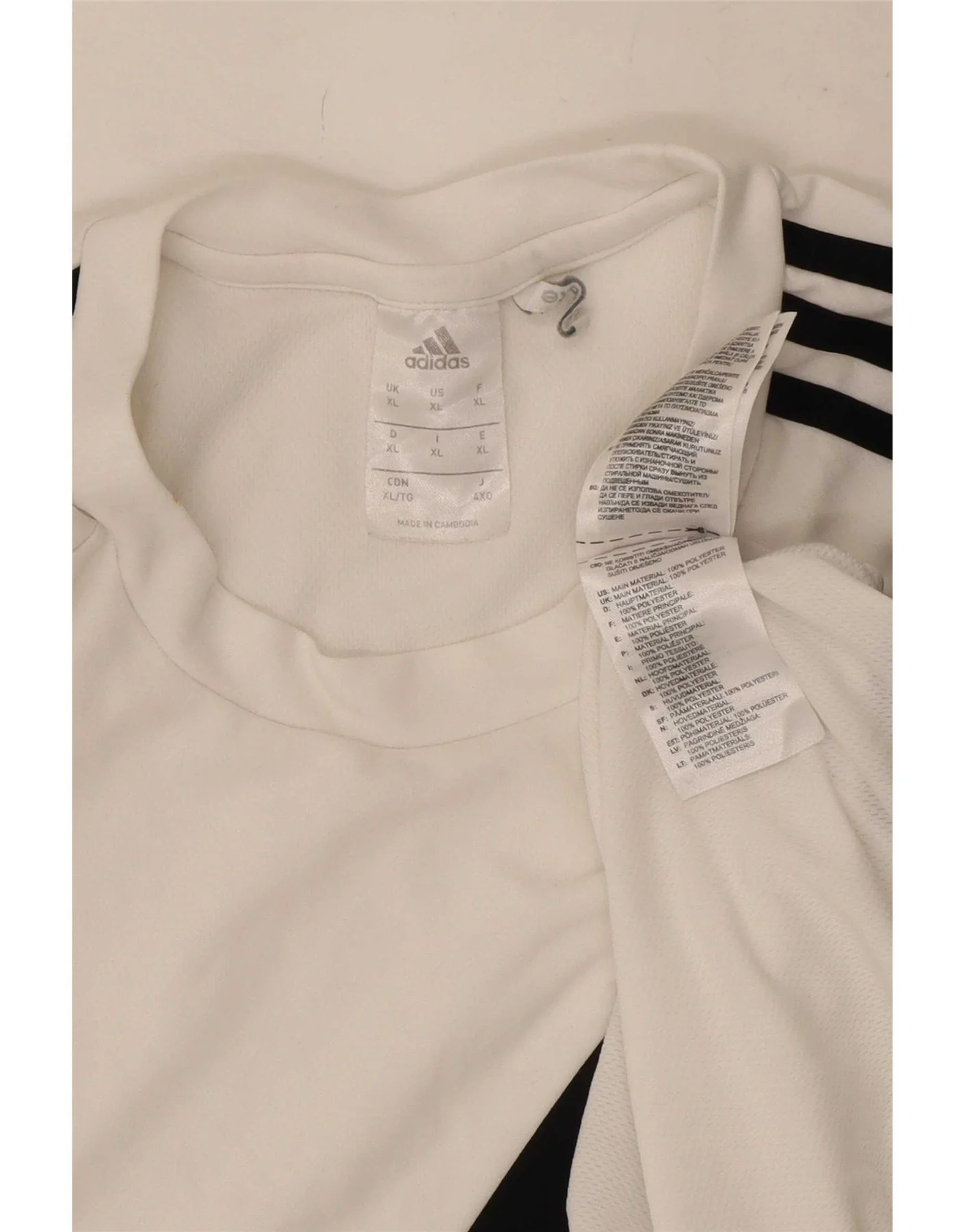 Adidas Mens Climalite T-Shirt Top XL White Colourblock Polyester - Image 4