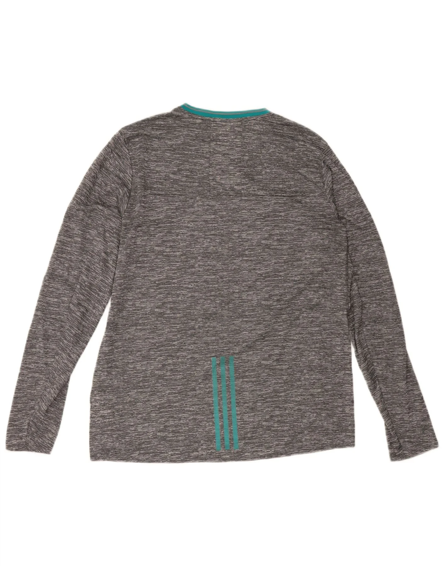 Adidas Mens Climalite Top Long Sleeve Large Grey Flecked Polyester - Image 2