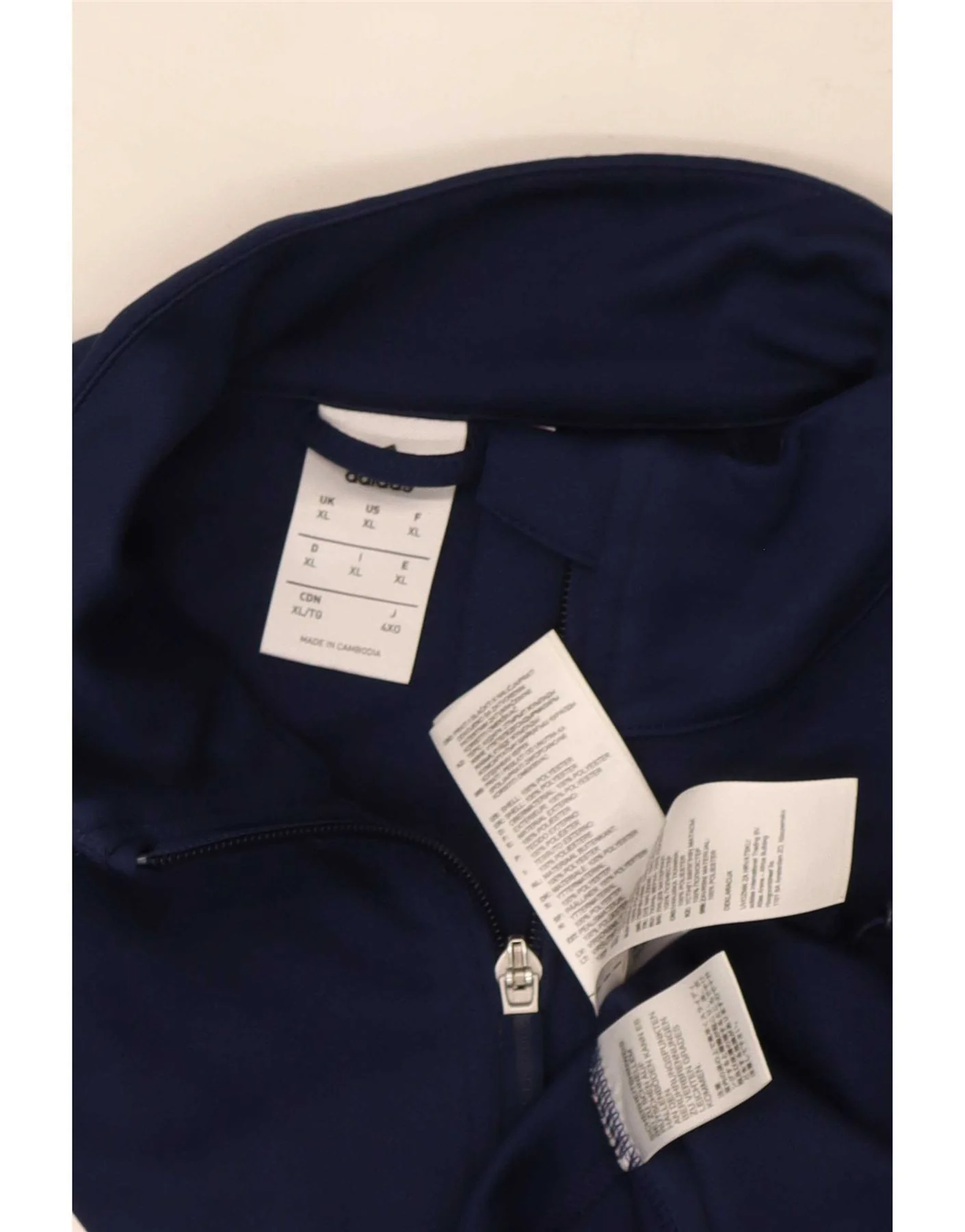 Adidas Mens Climalite Tracksuit Top Jacket XL Navy Blue Polyester - Image 3