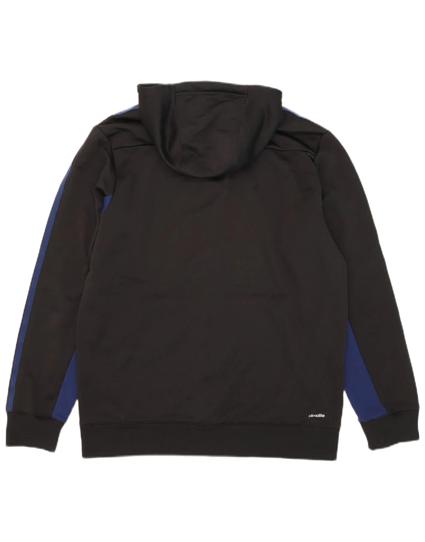 Adidas Mens Climalite Zip Hoodie Sweater Medium Black Colourblock Polyester - Image 2