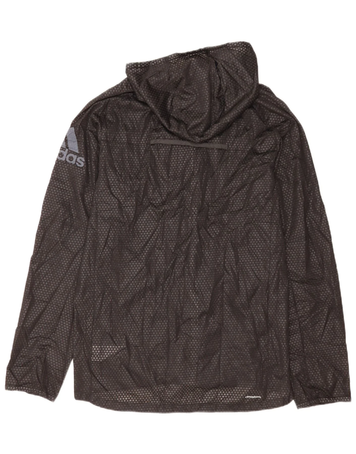 Adidas Mens Climawarm Hooded Rain Jacket UK 38 Medium Black Spotted - Image 2