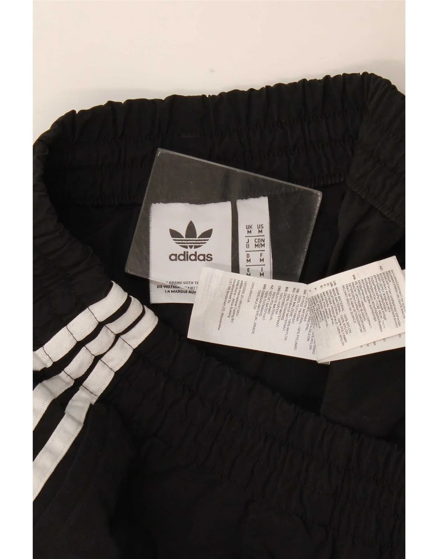 Adidas Mens Crop Tracksuit Trousers Joggers Medium Black Nylon - Image 3