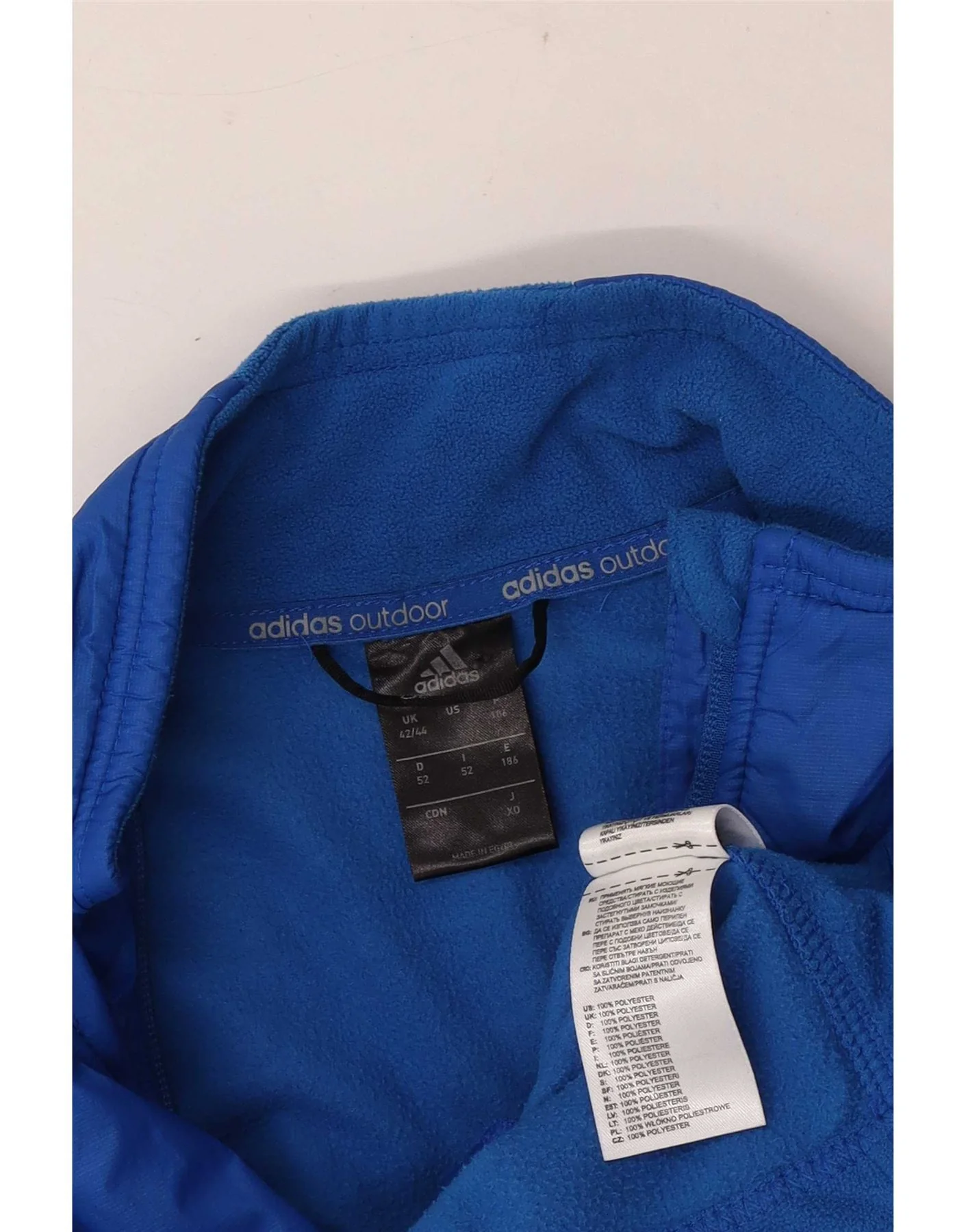 Adidas Mens Fleece Jacket UK 42/44 Large Blue Polyester Sports - Image 3