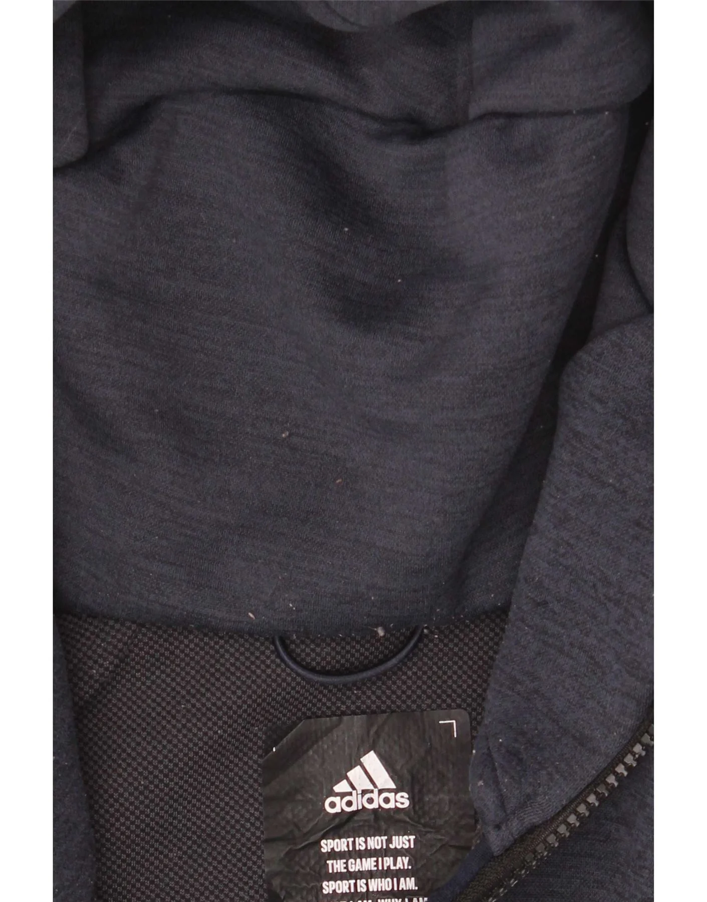 Adidas Mens Graphic Hooded Tracksuit Top Jacket Large Navy Blue Polyester - Image 4