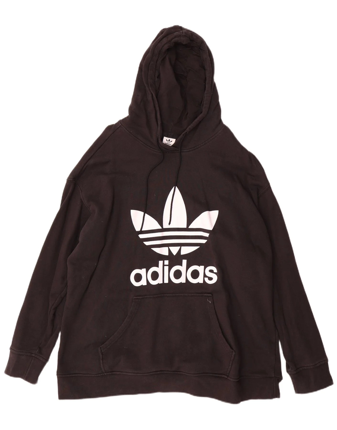 Adidas Mens Graphic Hoodie Jumper 2XL Black Cotton