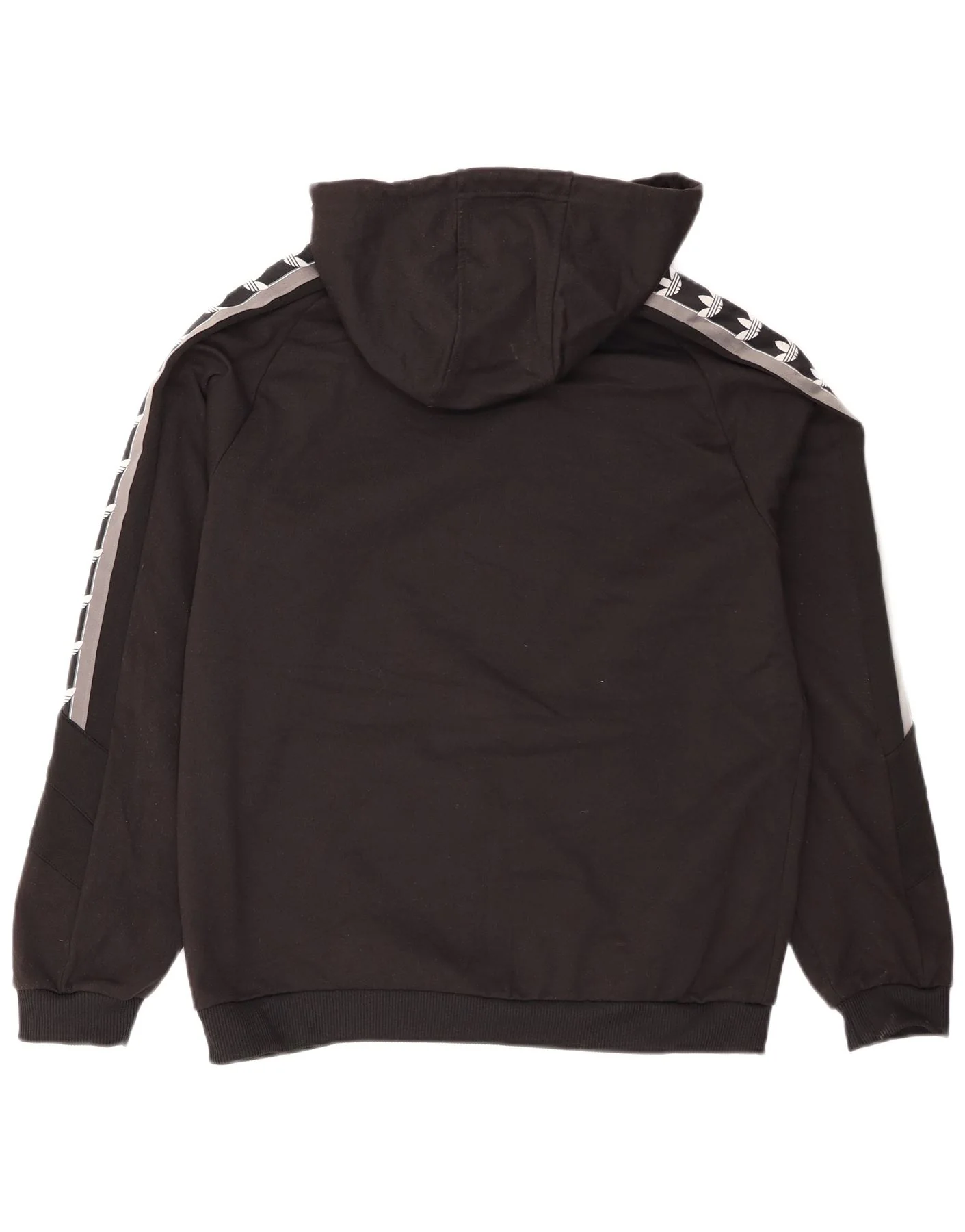Adidas Mens Graphic Hoodie Jumper Medium Black Colourblock Polyester - Image 2