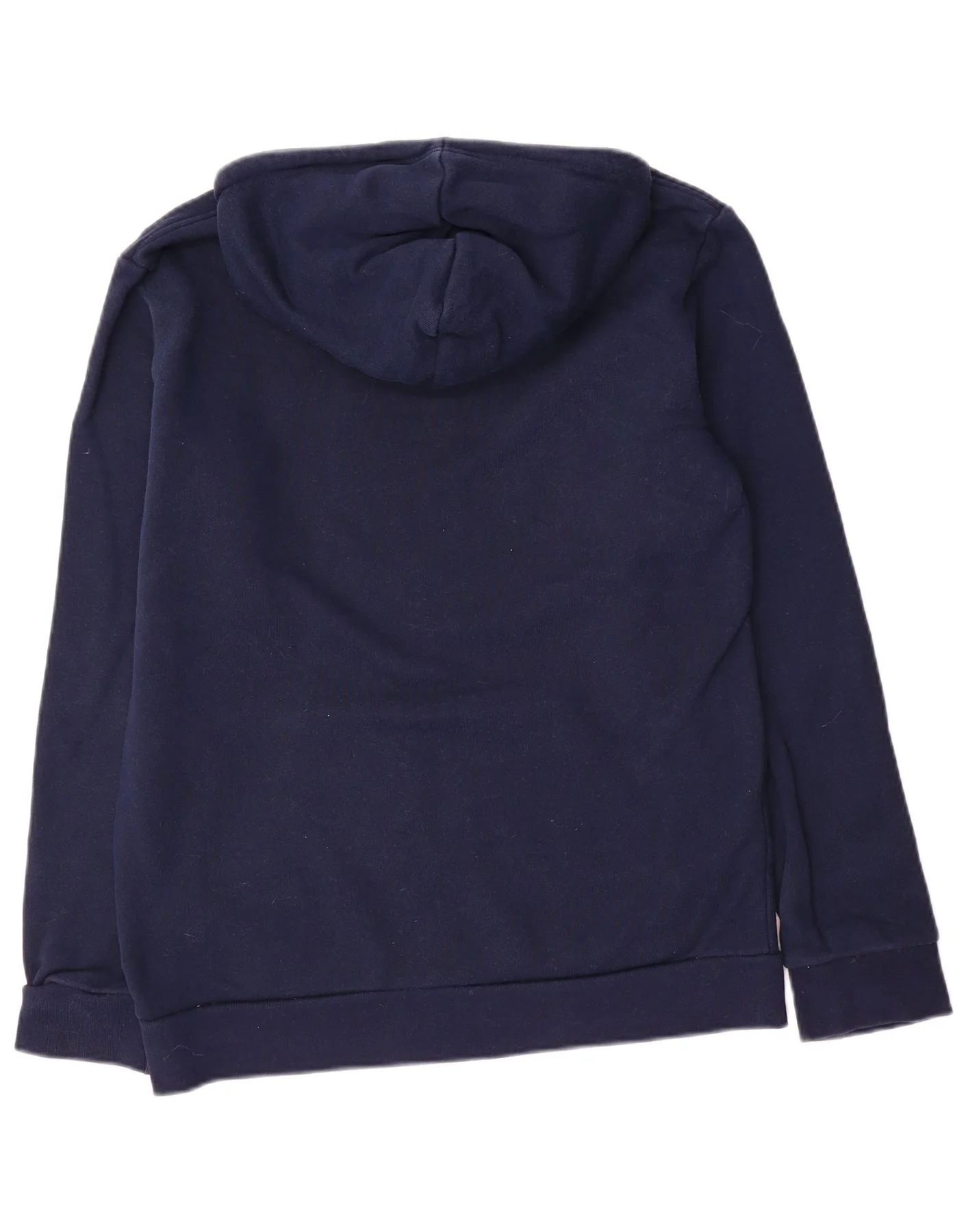 Adidas Mens Graphic Hoodie Jumper Medium Navy Blue Cotton - Image 2