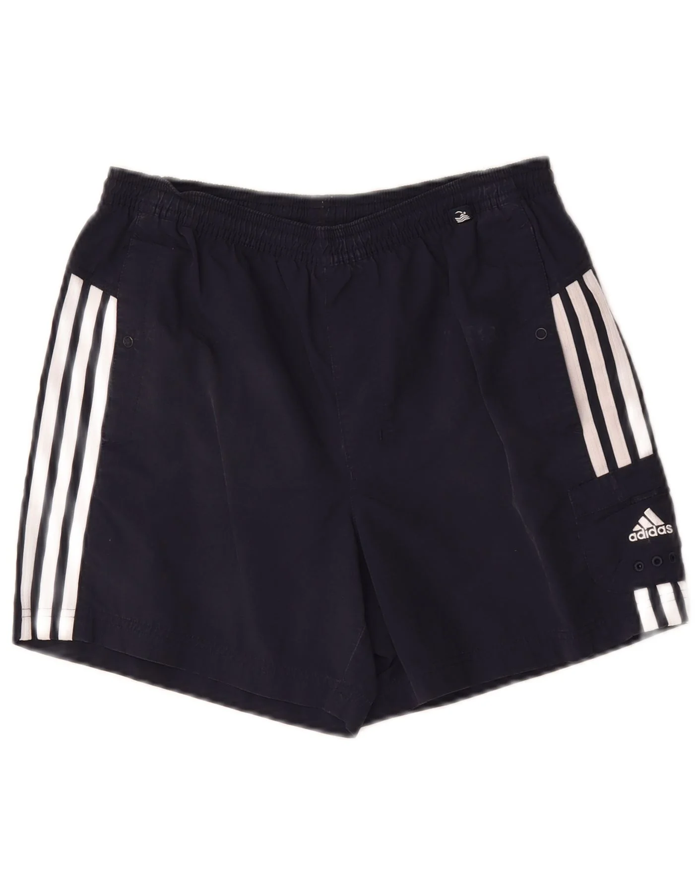Adidas Mens Graphic Regular Sport Shorts Small Navy Blue Polyester Sports