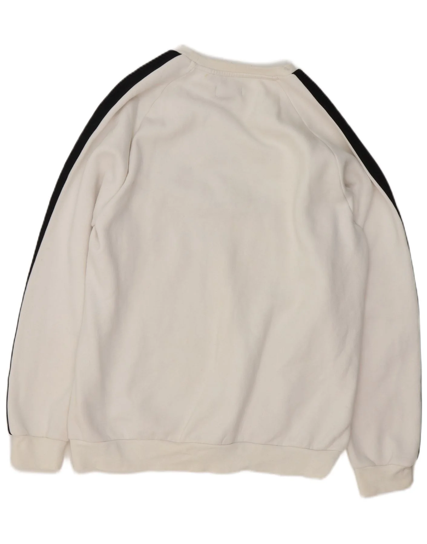 Adidas Mens Graphic Sweatshirt Jumper Large White Colourblock Cotton - Image 2