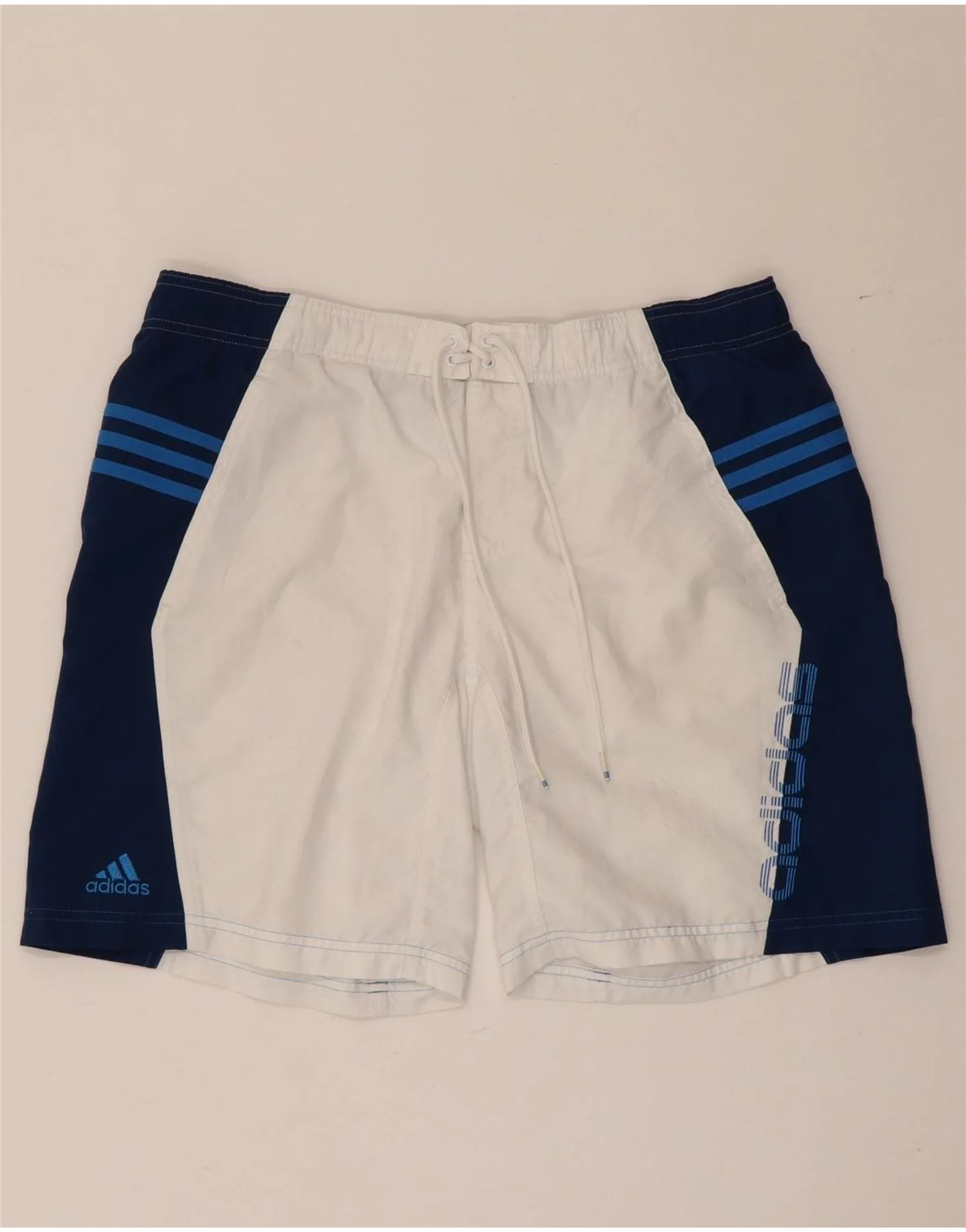 Adidas Mens Graphic Swimming Shorts Large White Colourblock Polyester