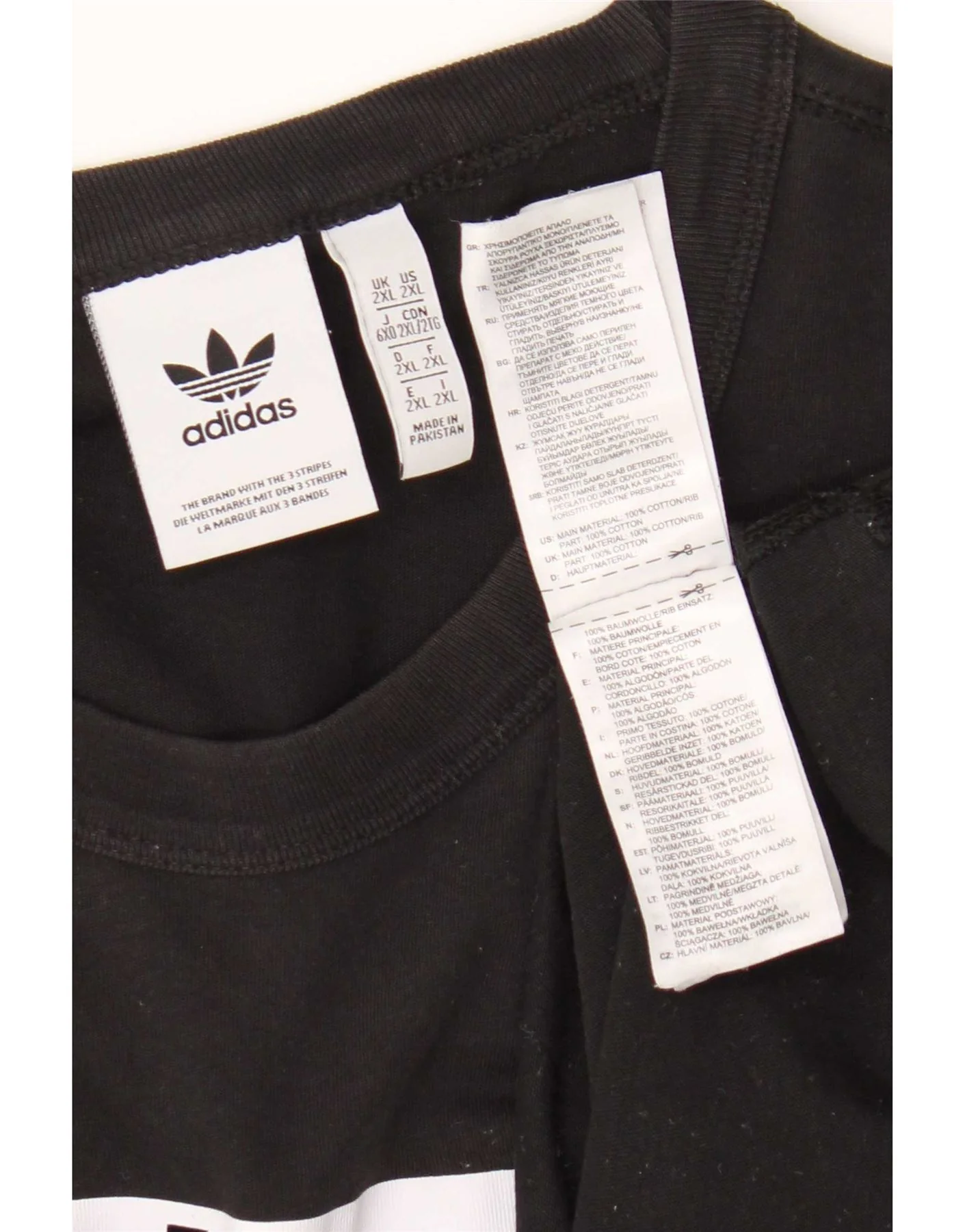 Adidas Mens Graphic T-Shirt Top 2XL Black Cotton - Image 4