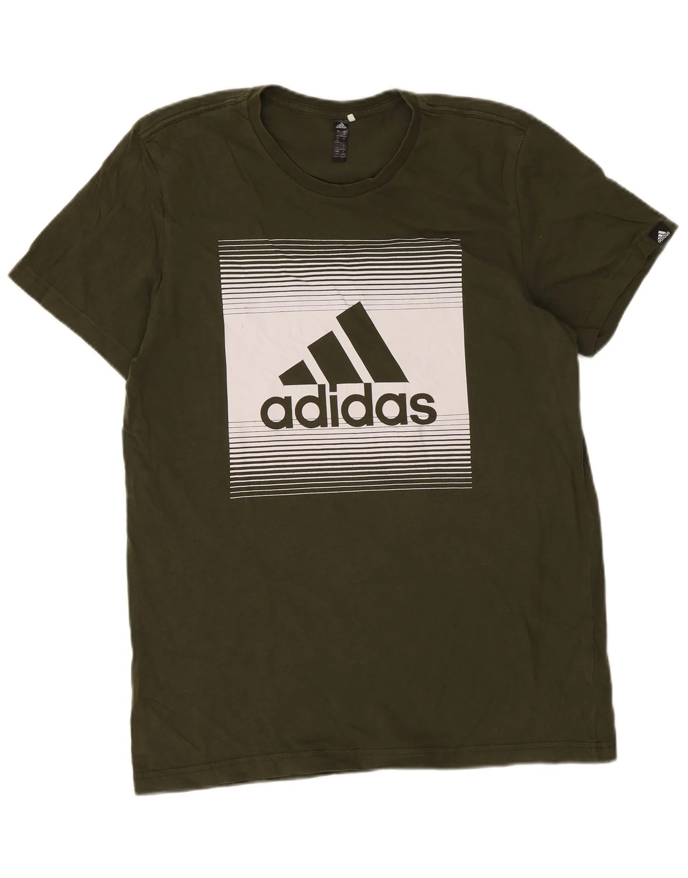 Adidas Mens Graphic T-Shirt Top Large Green Cotton